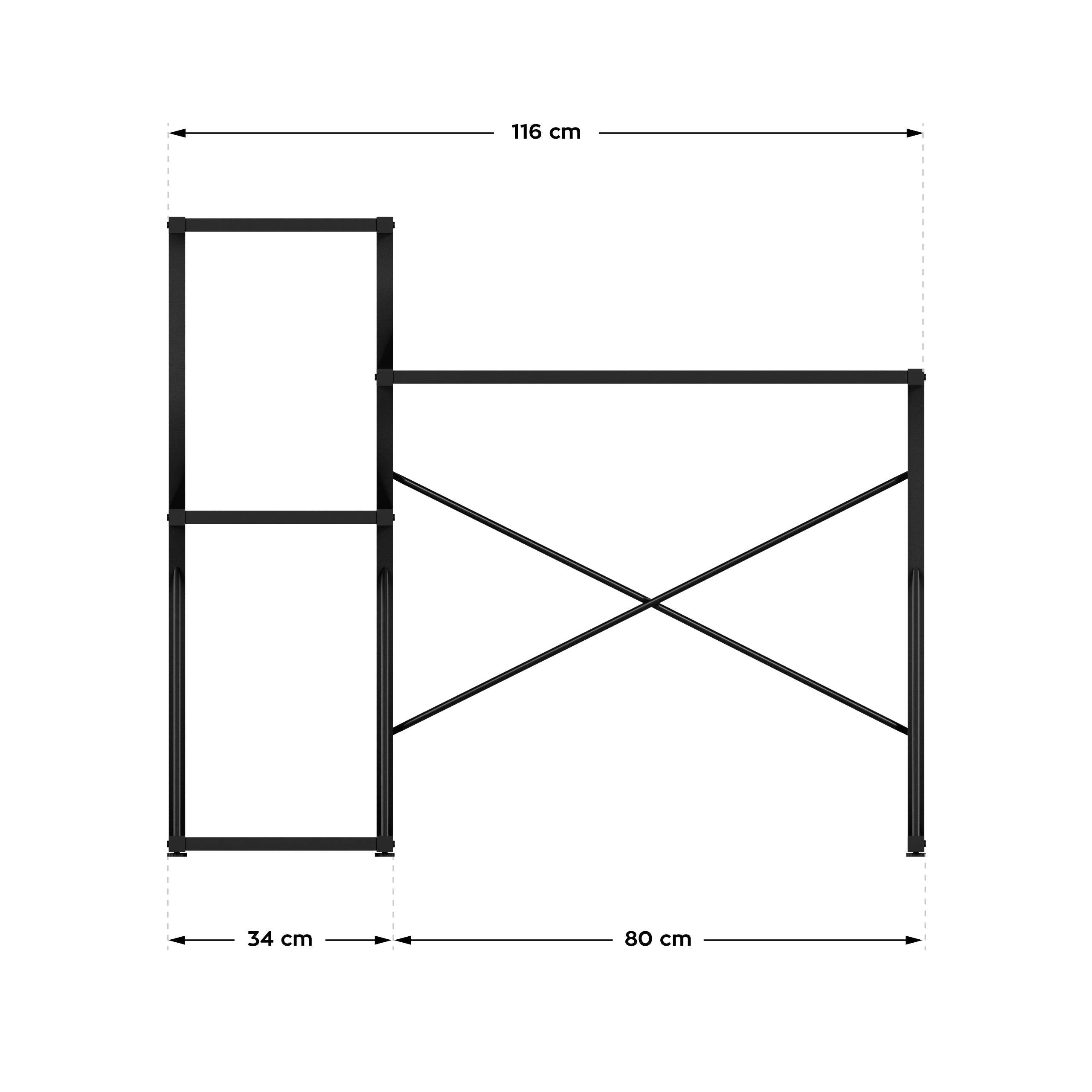 Bureau met planken Mark Adler Leader 3.5 Black 116 cm