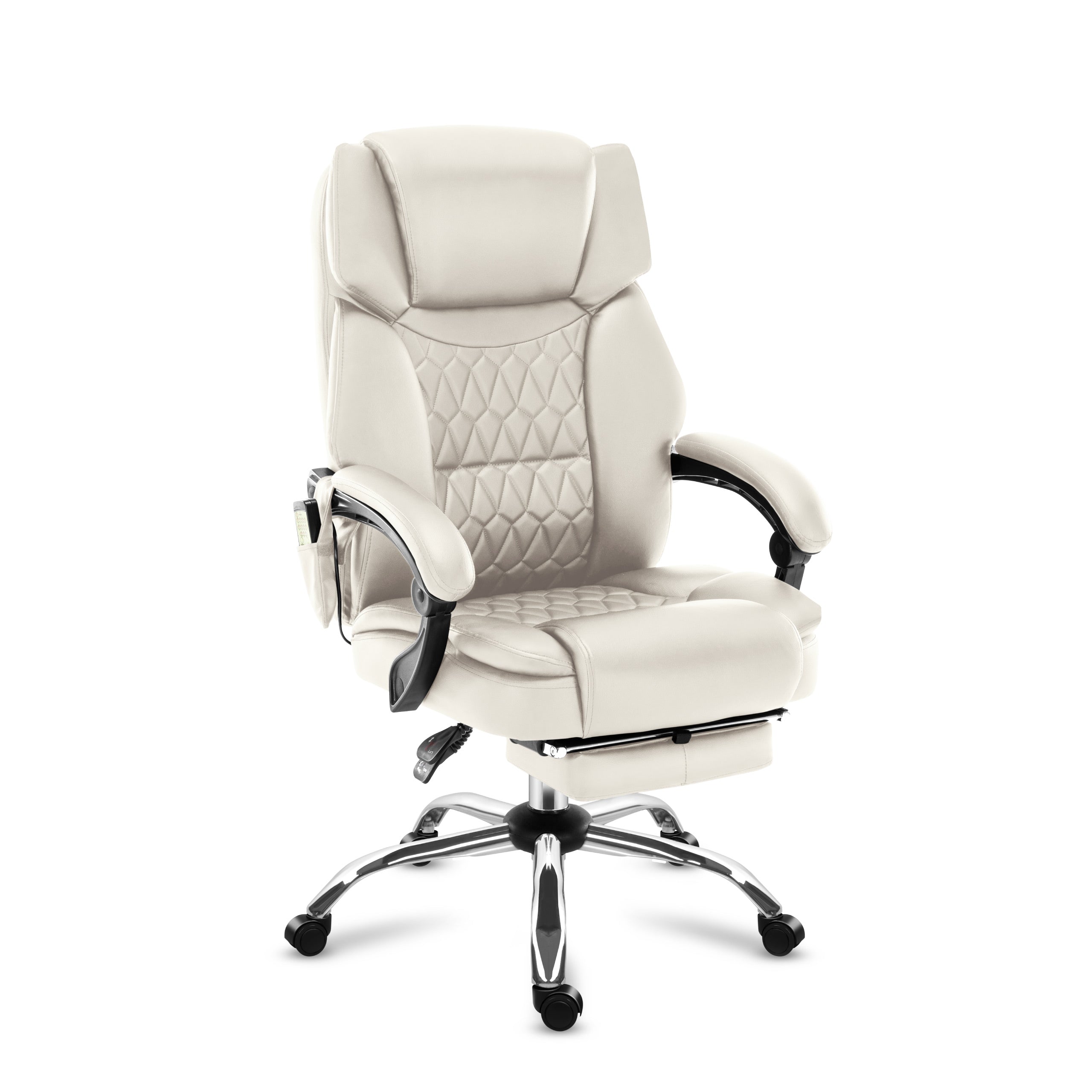 Mark Adler Boss 6.0 Beige bureaustoel met massagefunctie en voetensteun