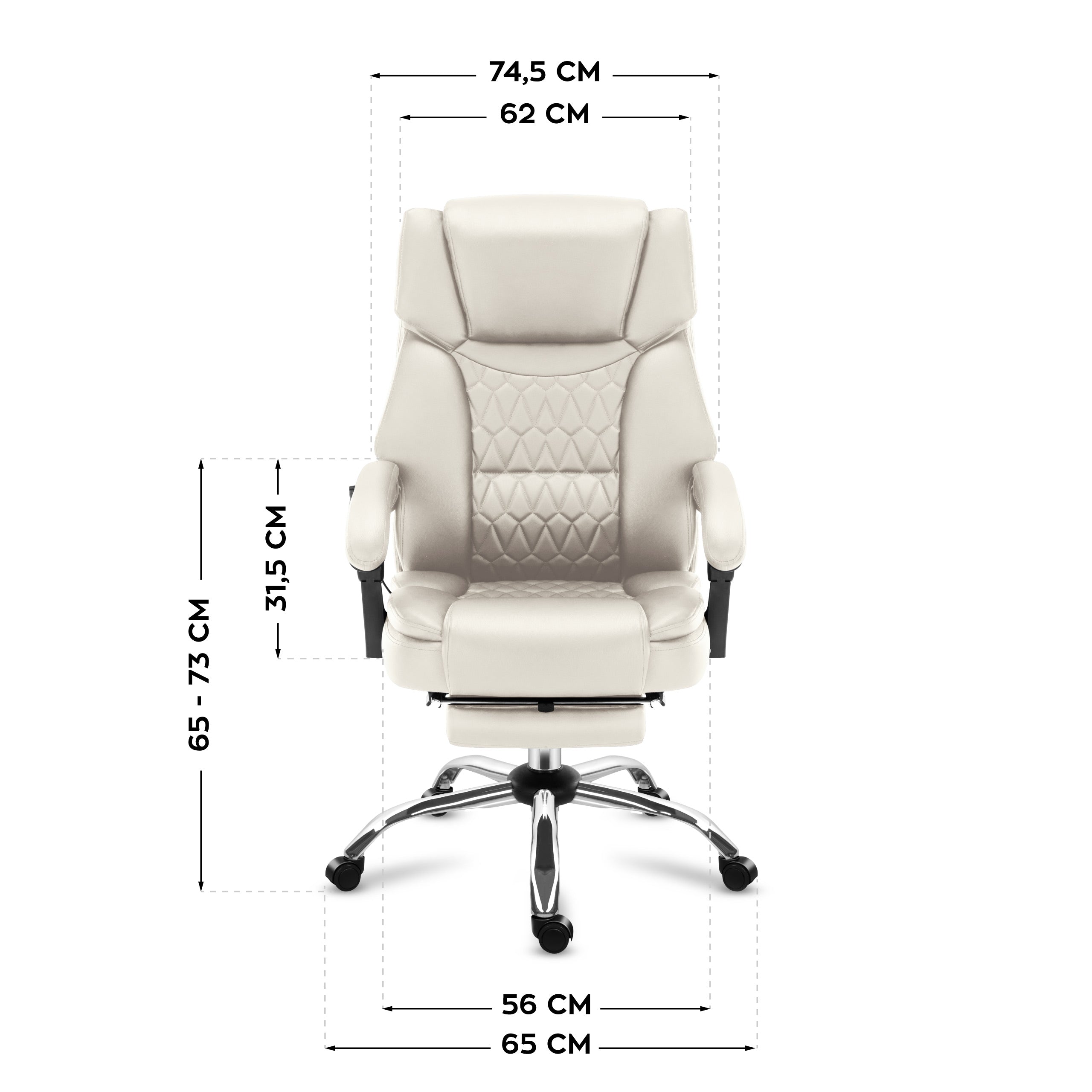 Mark Adler Boss 6.0 Beige bureaustoel met massagefunctie en voetensteun