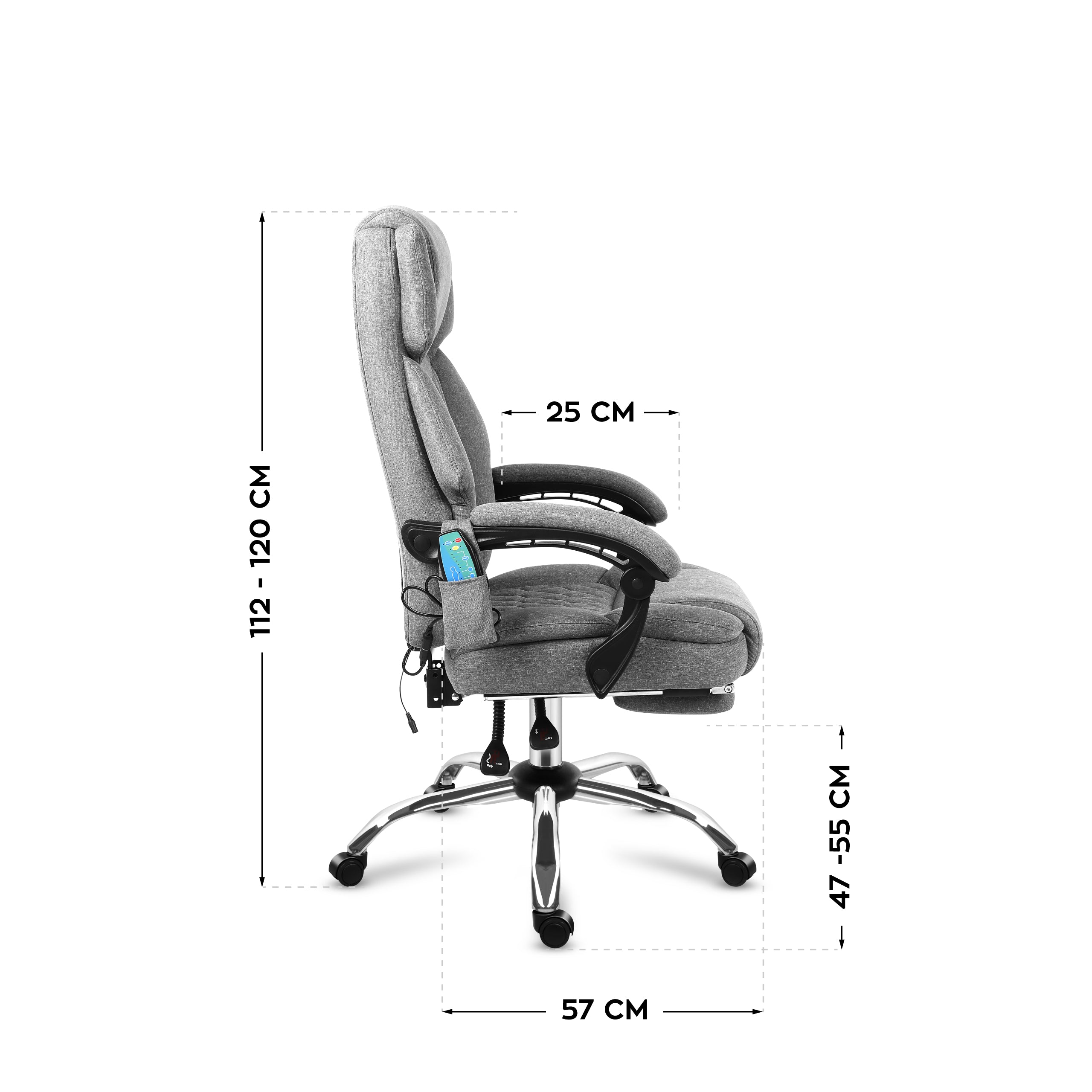 Bureaustoel met massagefunctie en voetensteun: Mark Adler Boss 6.0 Grey