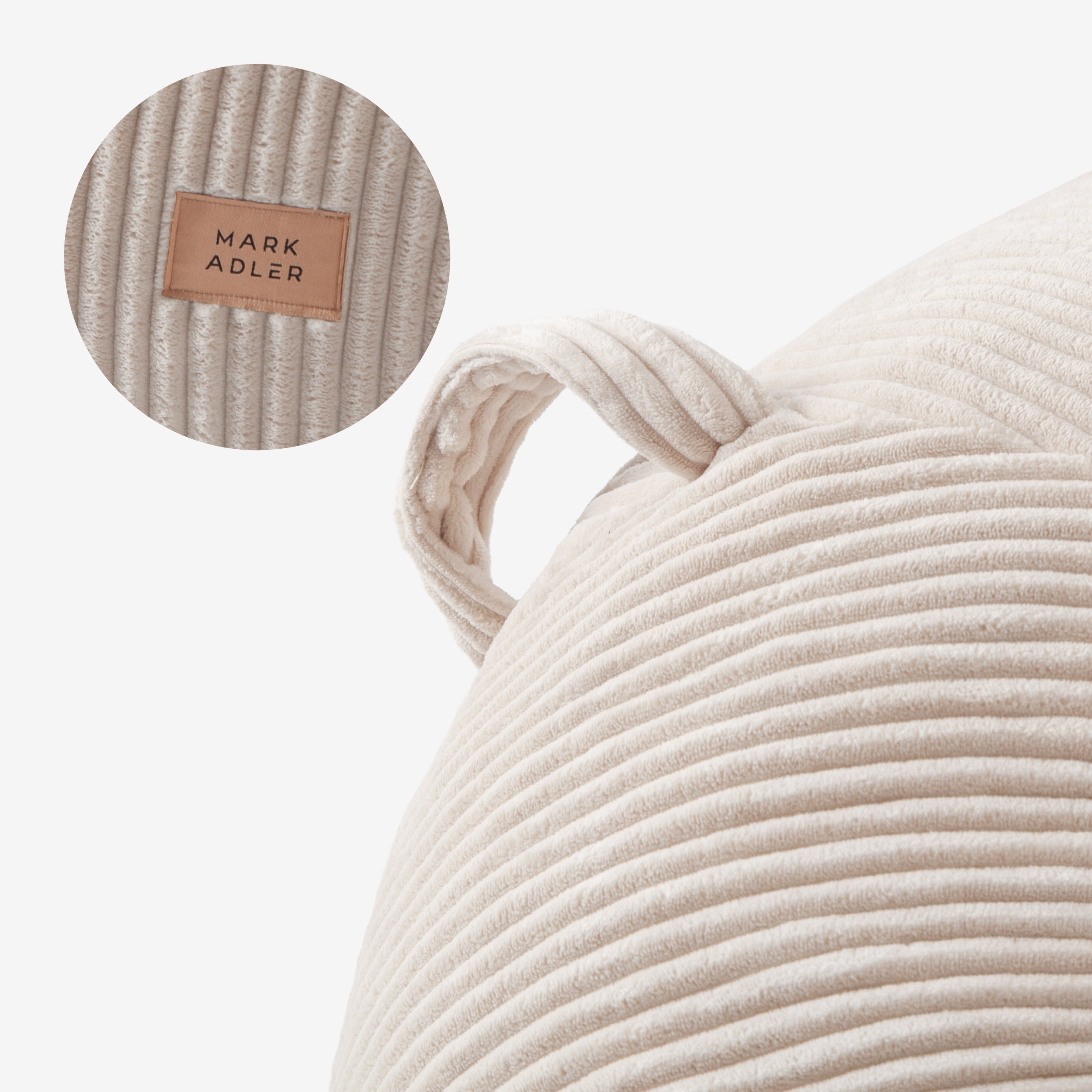 Corduroy poefstoel met voetensteun Mark Adler Comfy 3.0 Beige