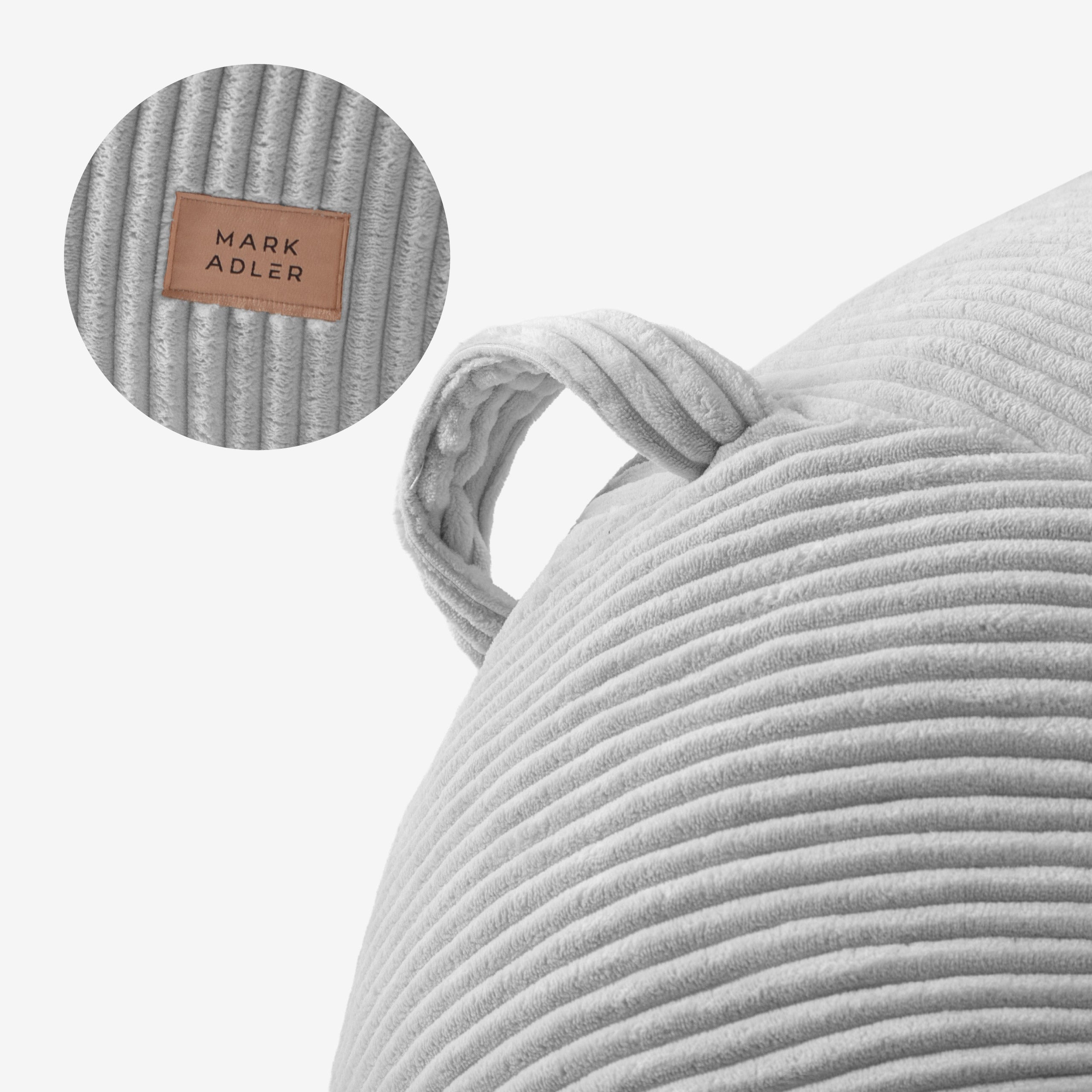 Corduroy poefstoel met voetensteun Mark Adler Comfy 3.0 Grey