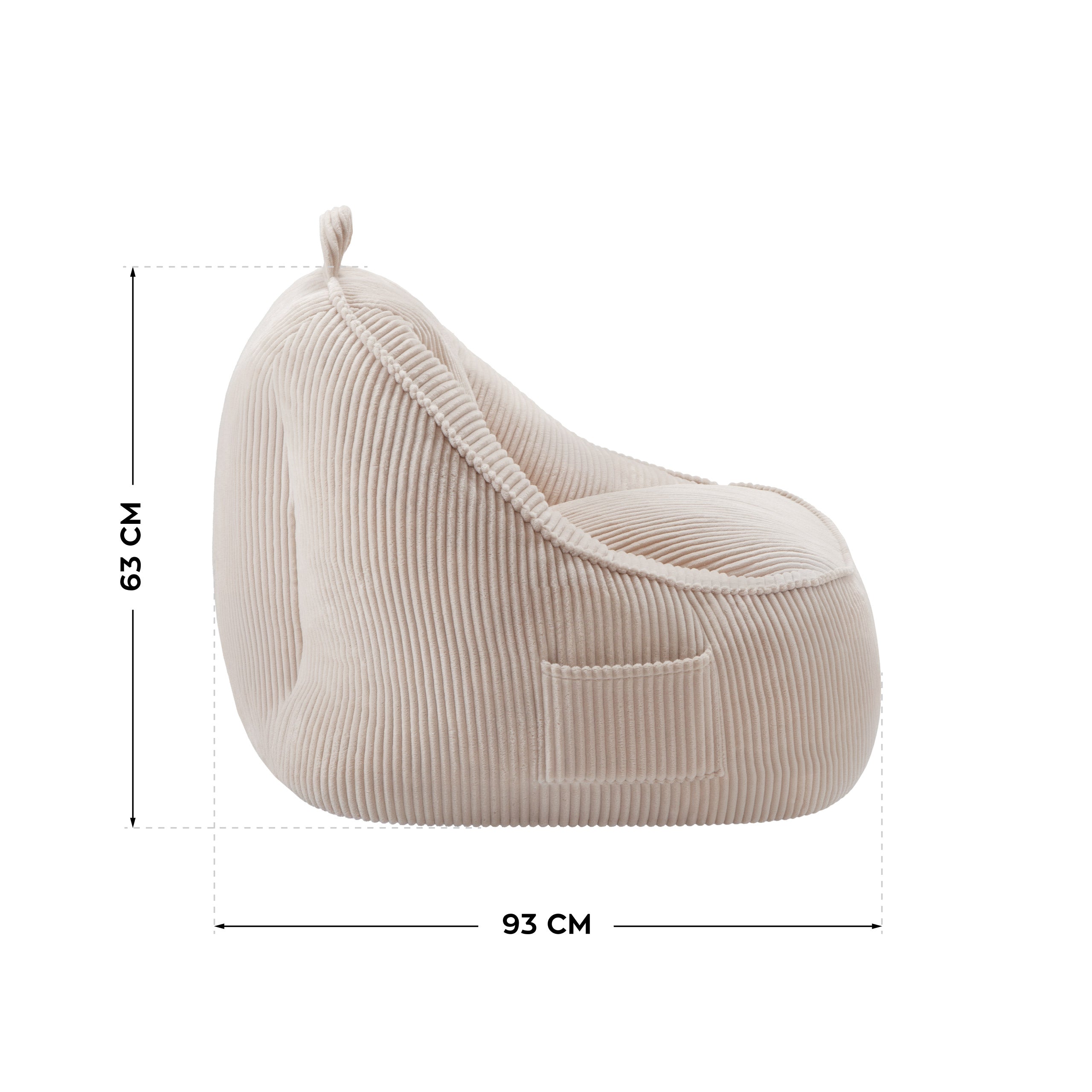 Pouf met rugleuning van corduroy, Mark Adler Comfy 4.0 Beige