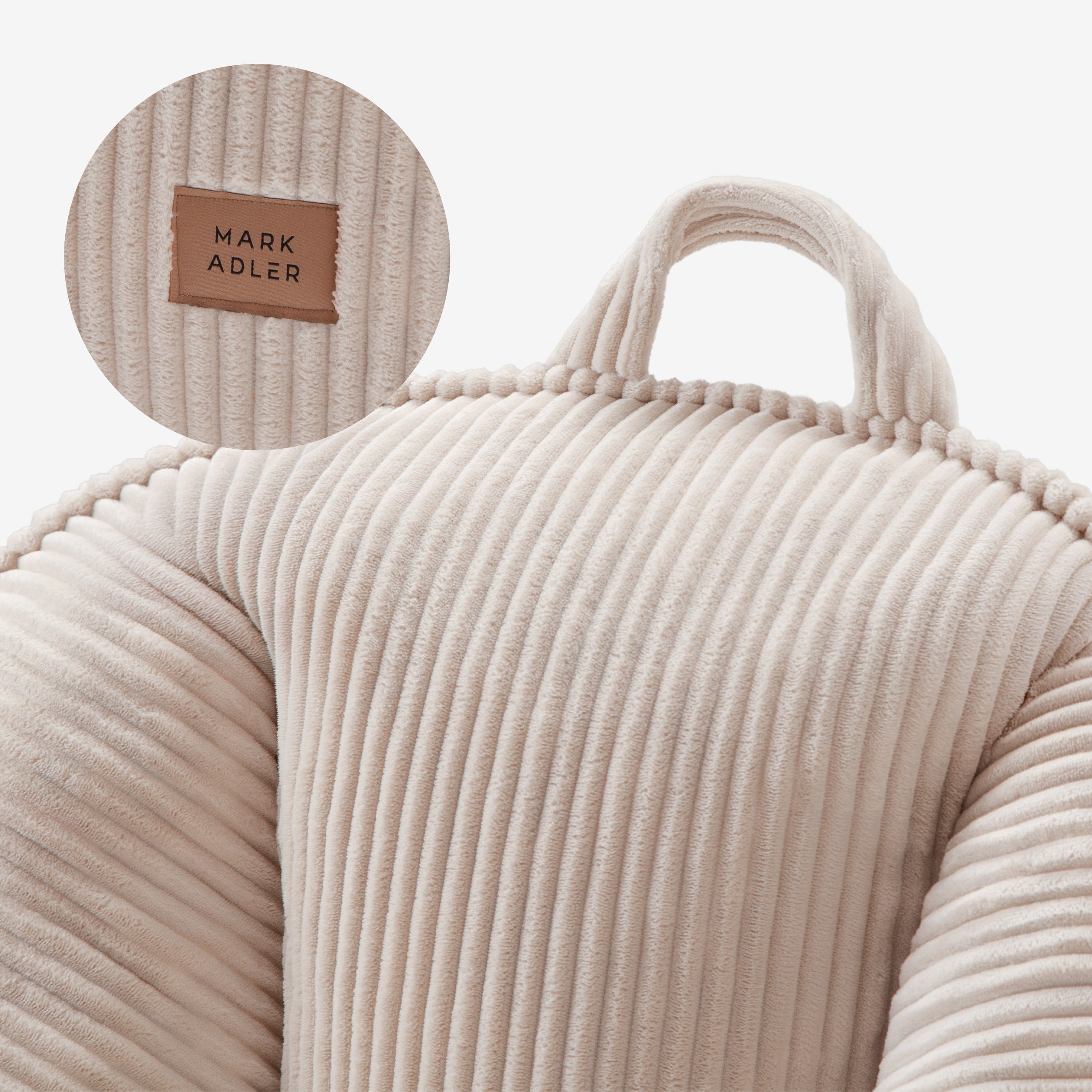 Pouf met rugleuning van corduroy, Mark Adler Comfy 4.0 Beige