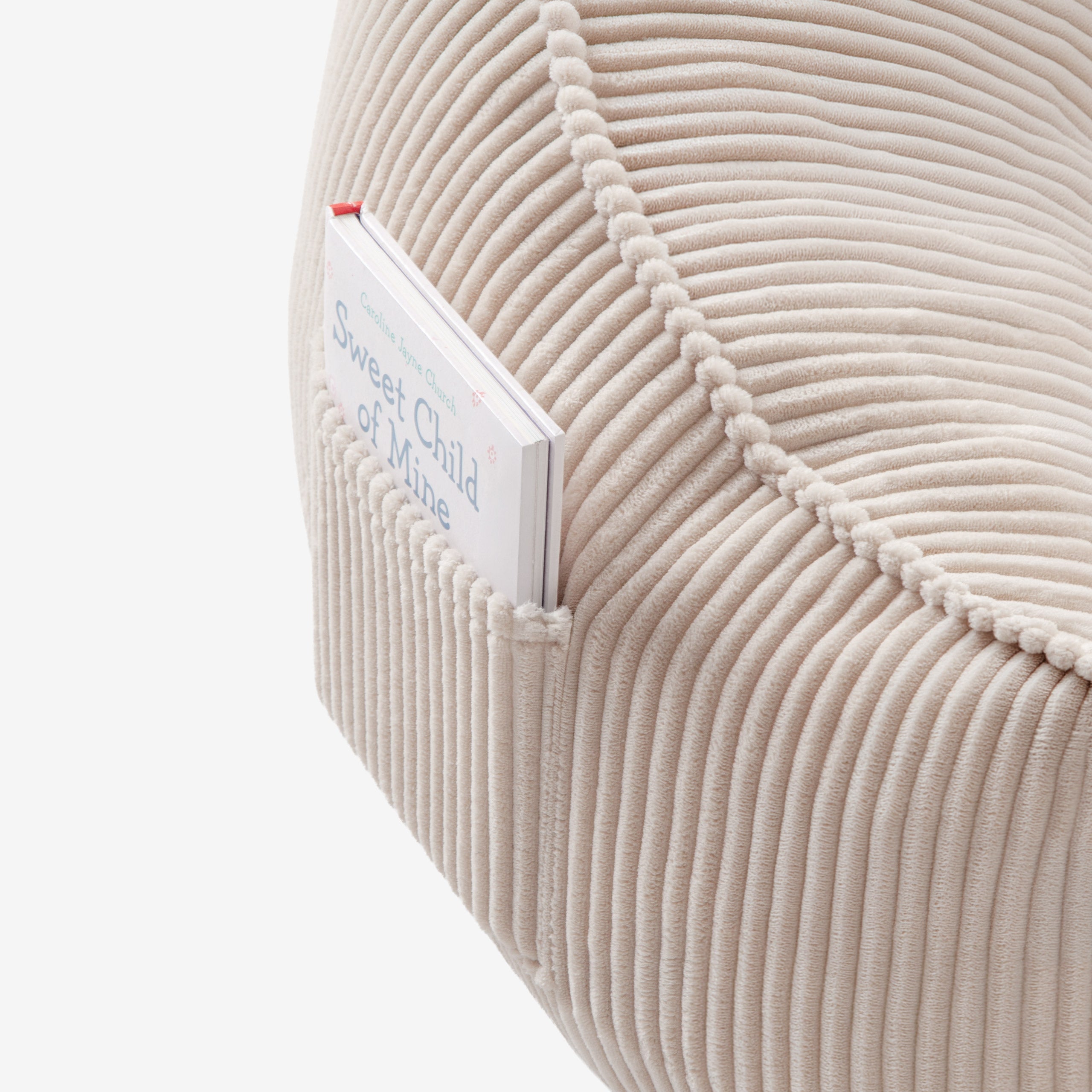 Pouf met rugleuning van corduroy, Mark Adler Comfy 4.0 Beige