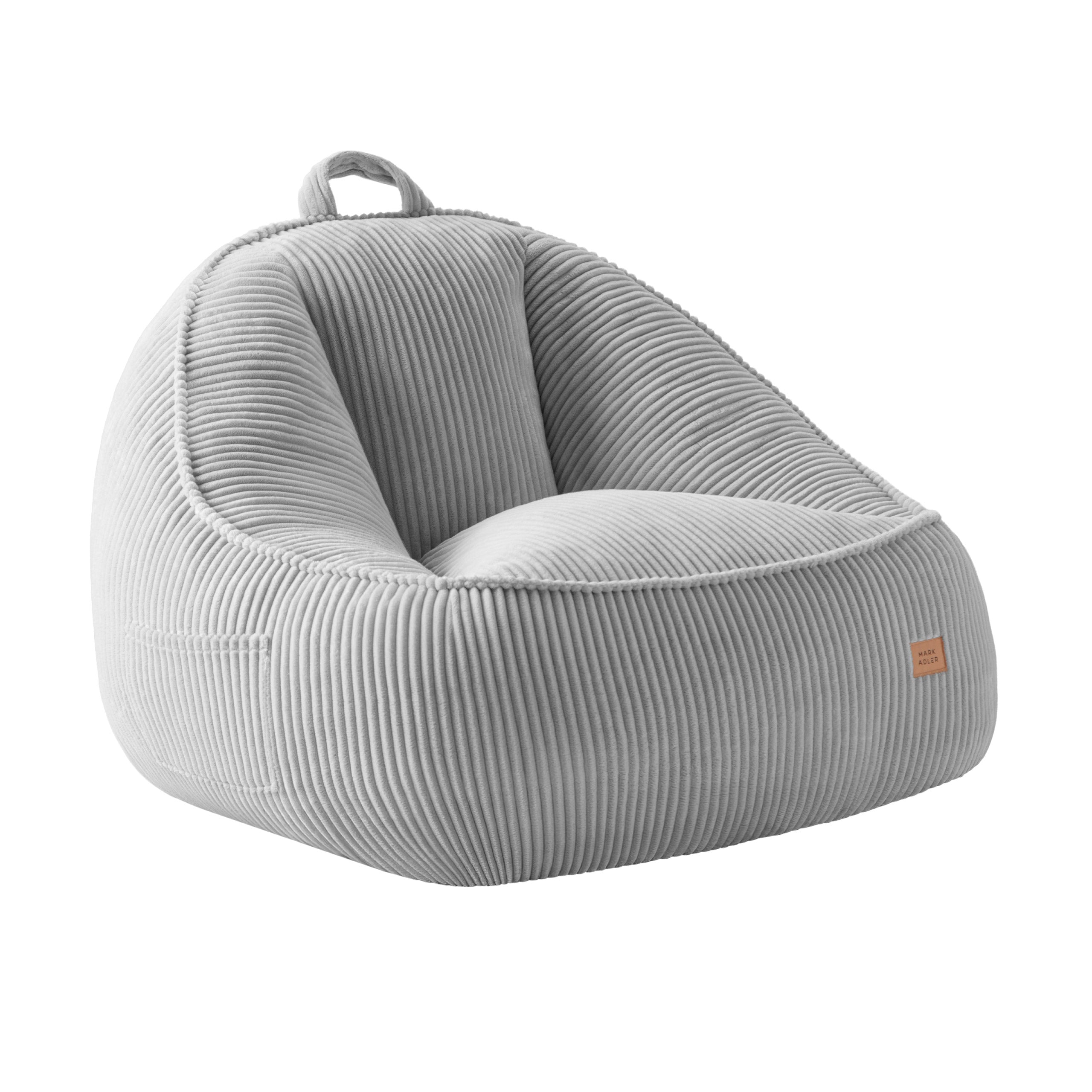 Pouf met rugleuning van corduroy, Mark Adler Comfy 4.0 Grey