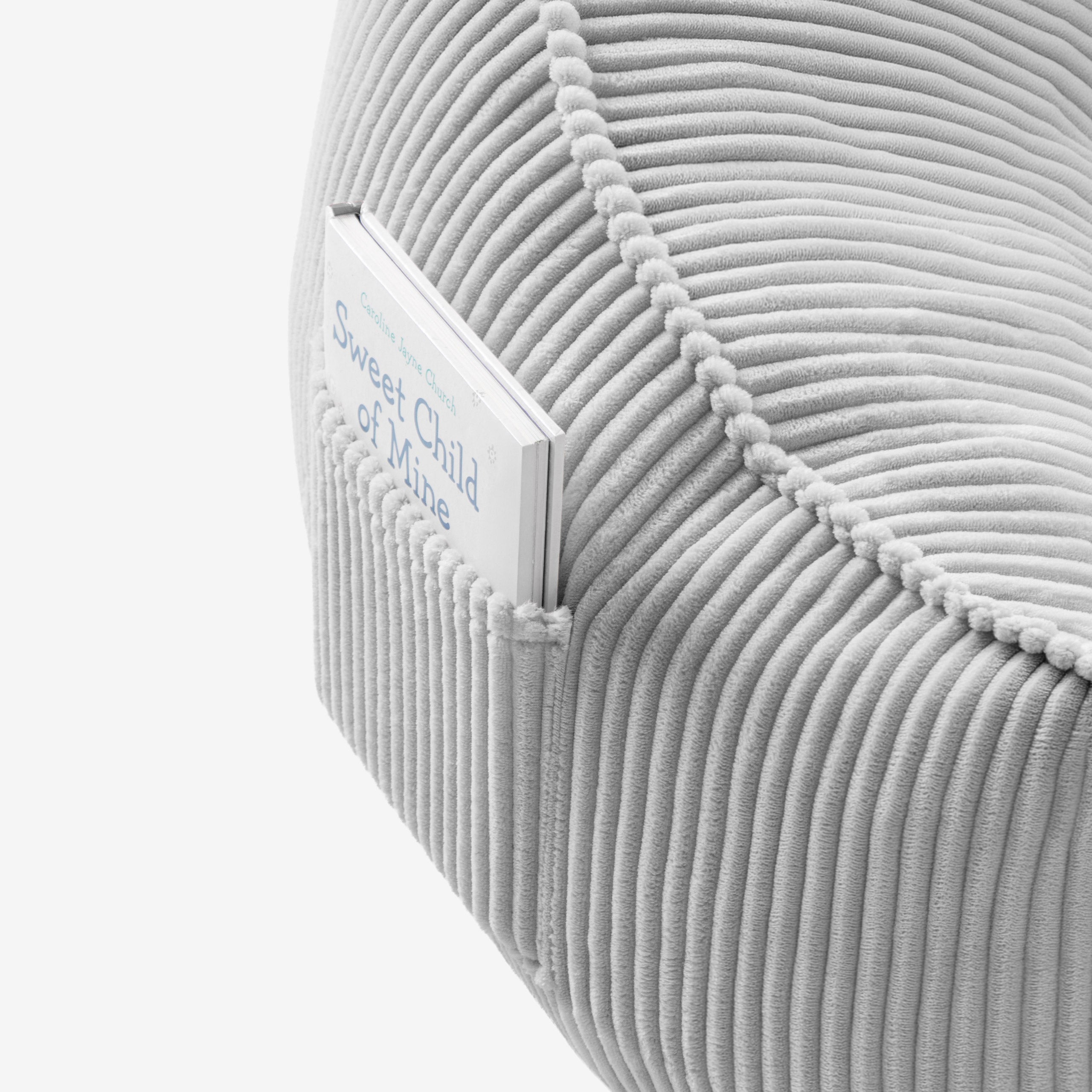 Pouf met rugleuning van corduroy, Mark Adler Comfy 4.0 Grey