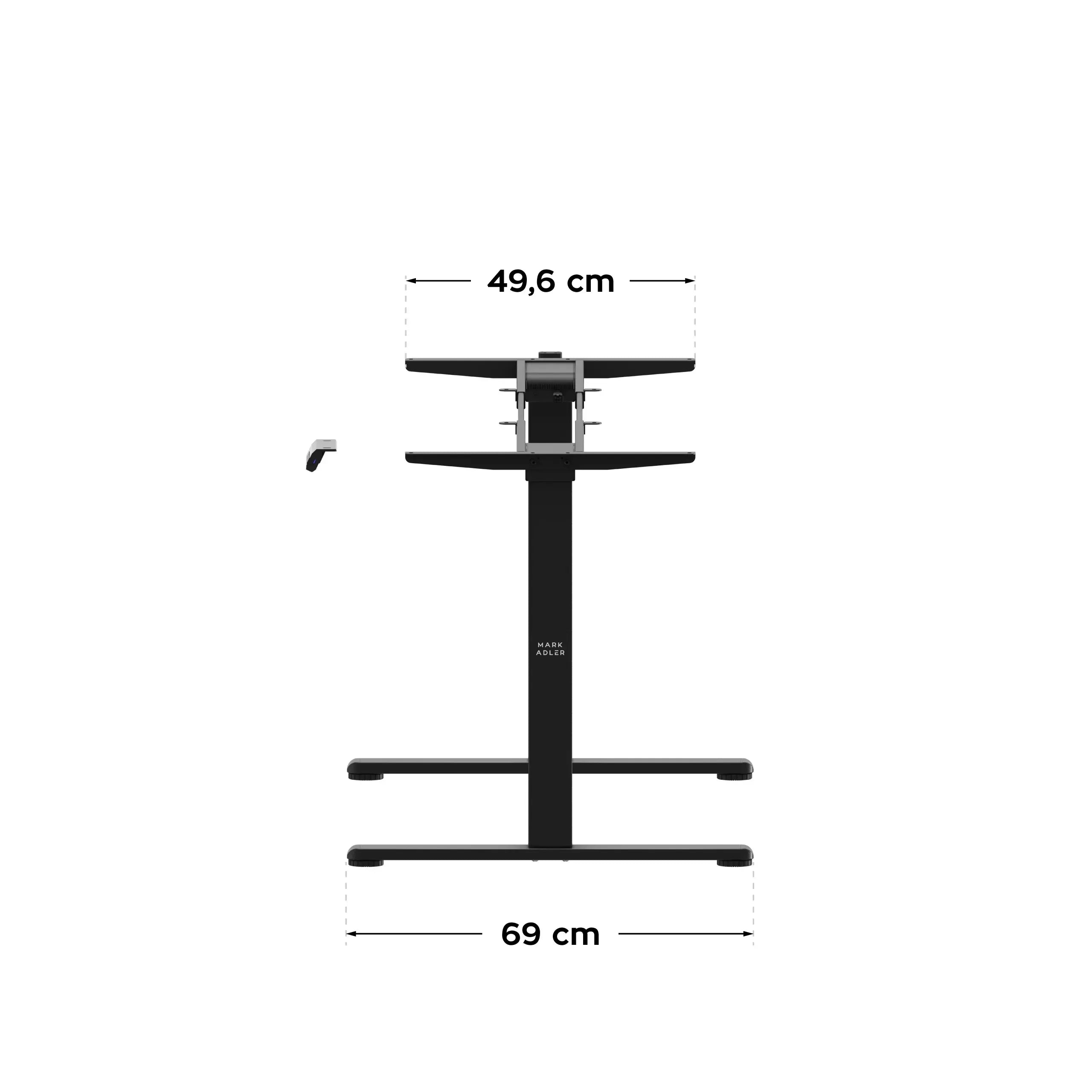 Mark Adler Xeno 4.5 Black elektrisch bureauframe met twee motoren, zwart
