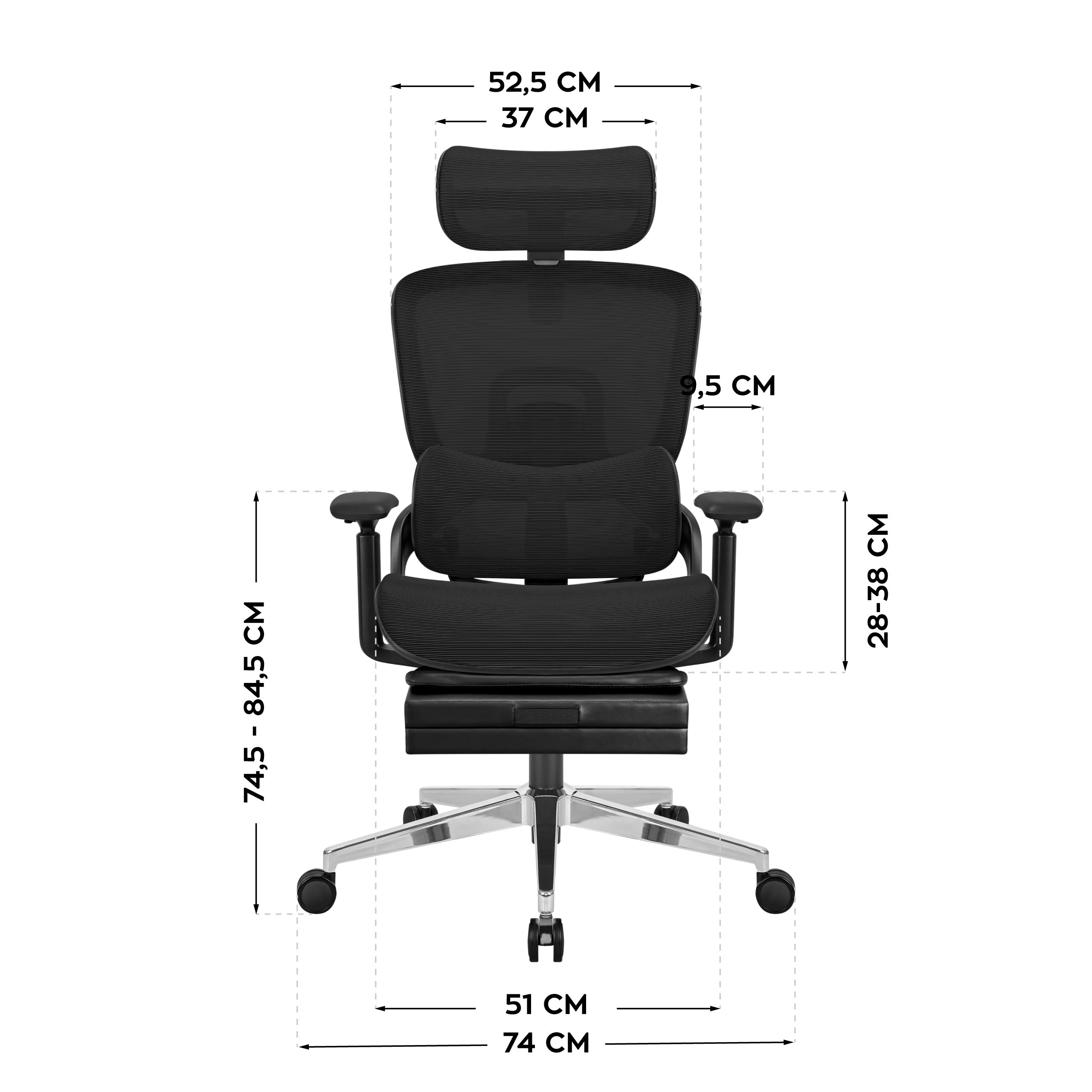 Ergonomische fauteuil met voetensteun Mark Adler Expert 9.3 Black