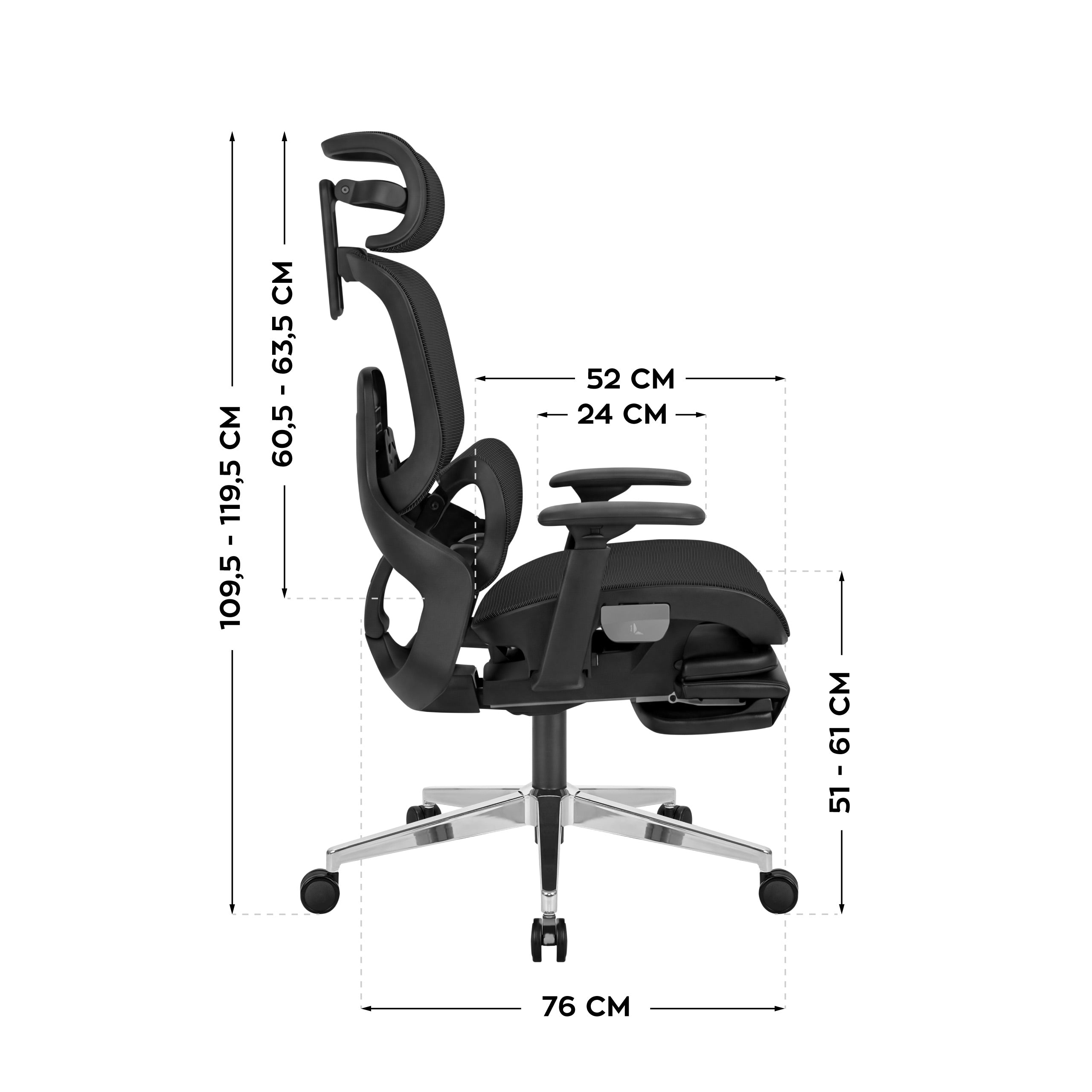 Ergonomische fauteuil met voetensteun Mark Adler Expert 9.3 Black