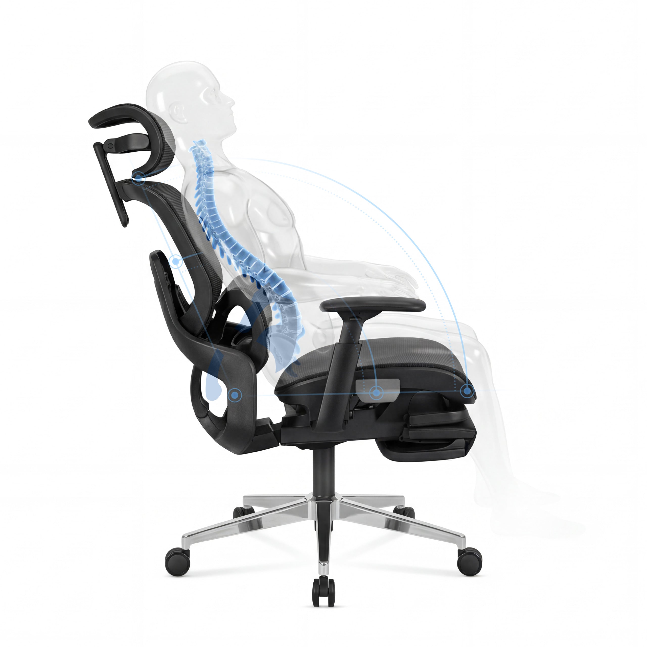 Ergonomische fauteuil met voetensteun Mark Adler Expert 9.3 Black