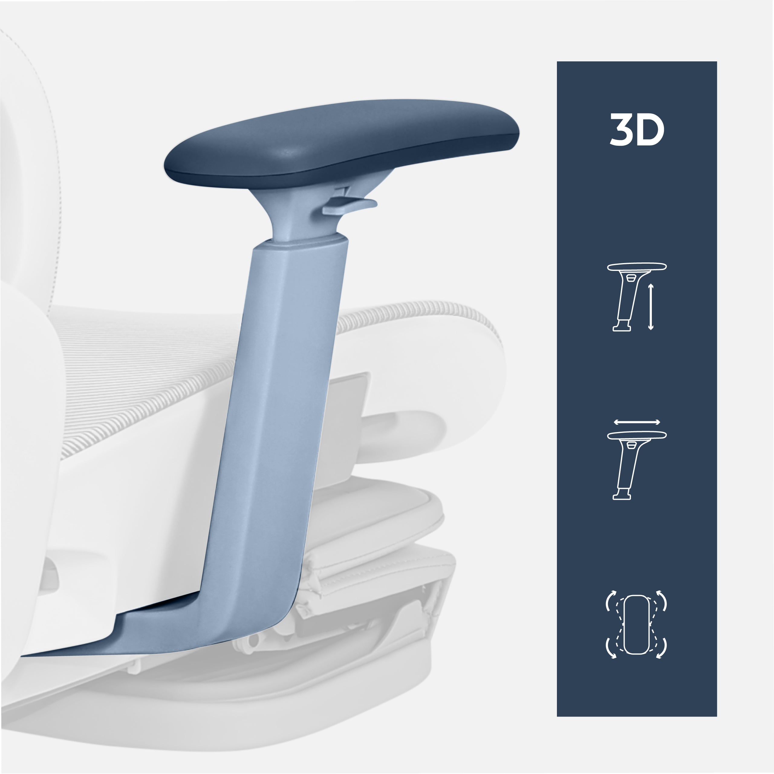 3D-armleuningen – volledige bewegingsvrijheid en ergonomie