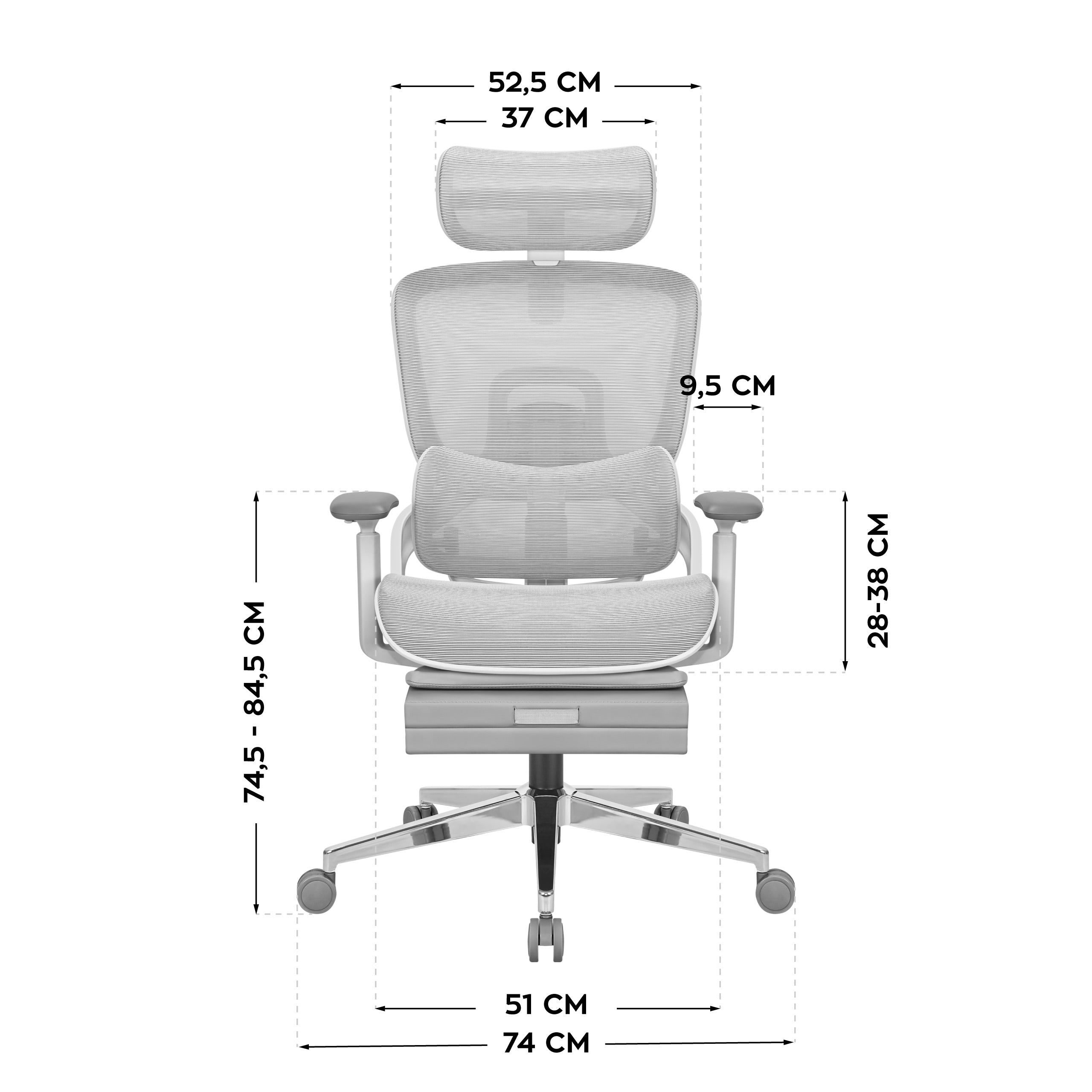 Ergonomische stoel Mark Adler Expert 9.3 Grey