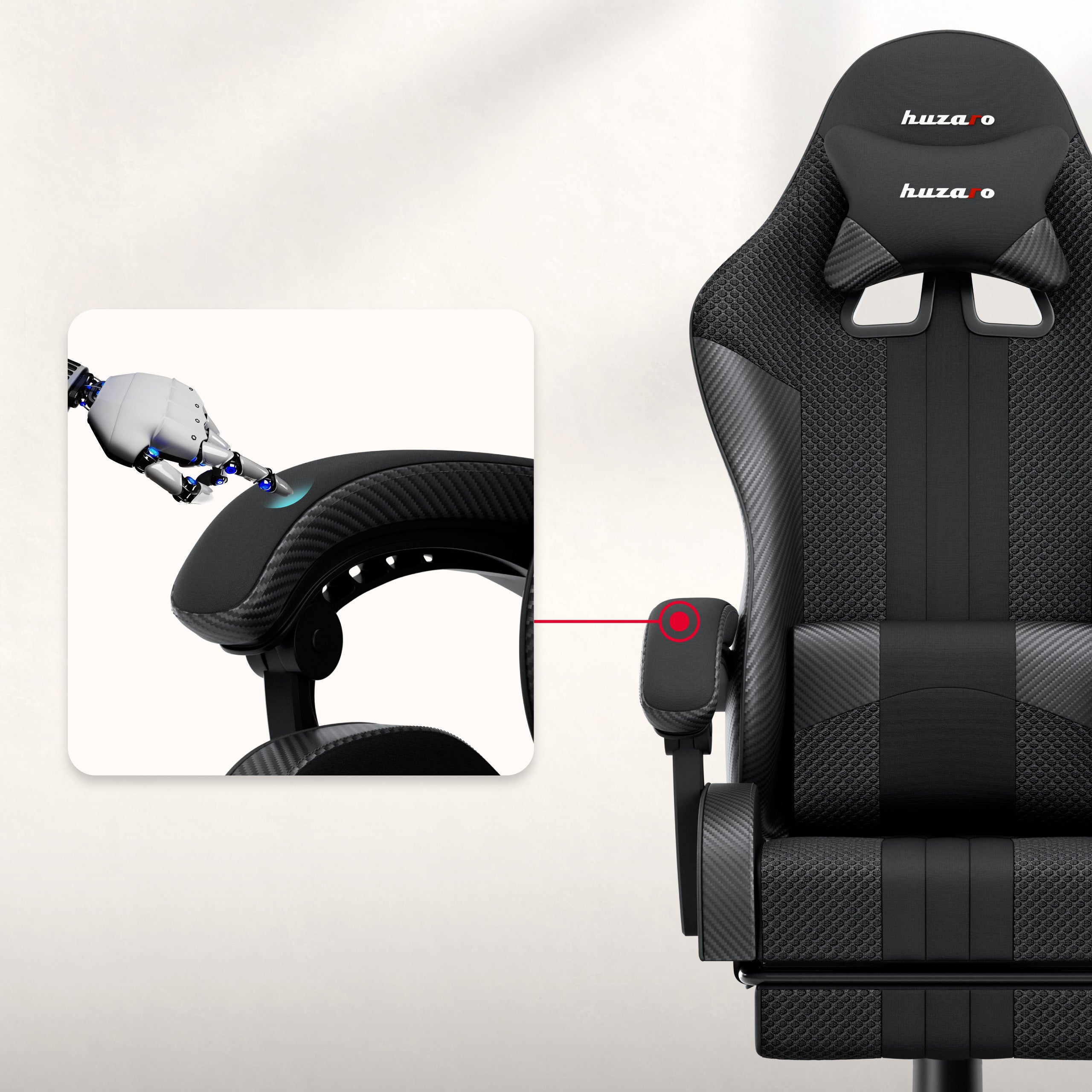 HUZARO Force 4.7 Carbon Mesh-gamingstoel