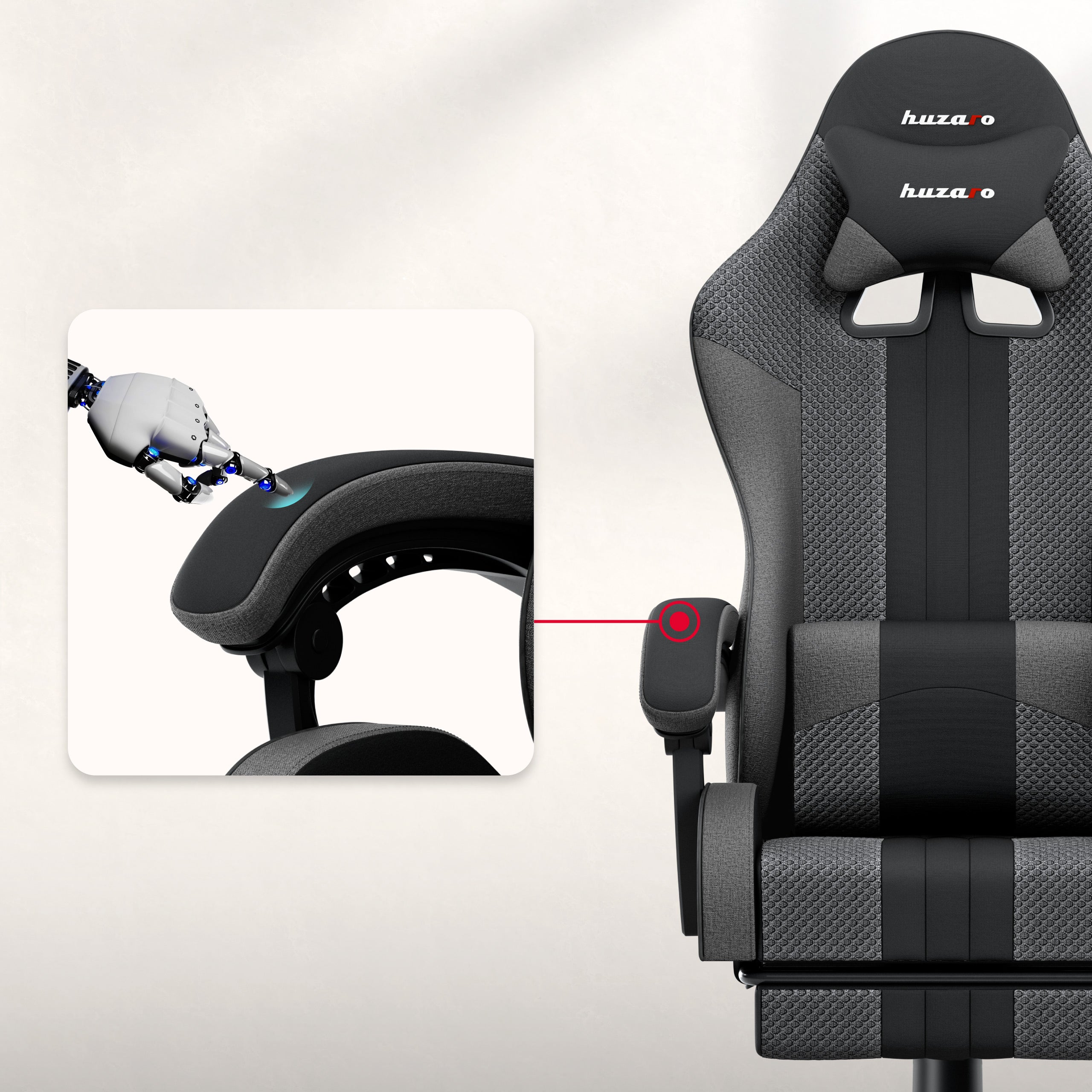 Huzaro Force 4.7 grijze mesh-gamingstoel
