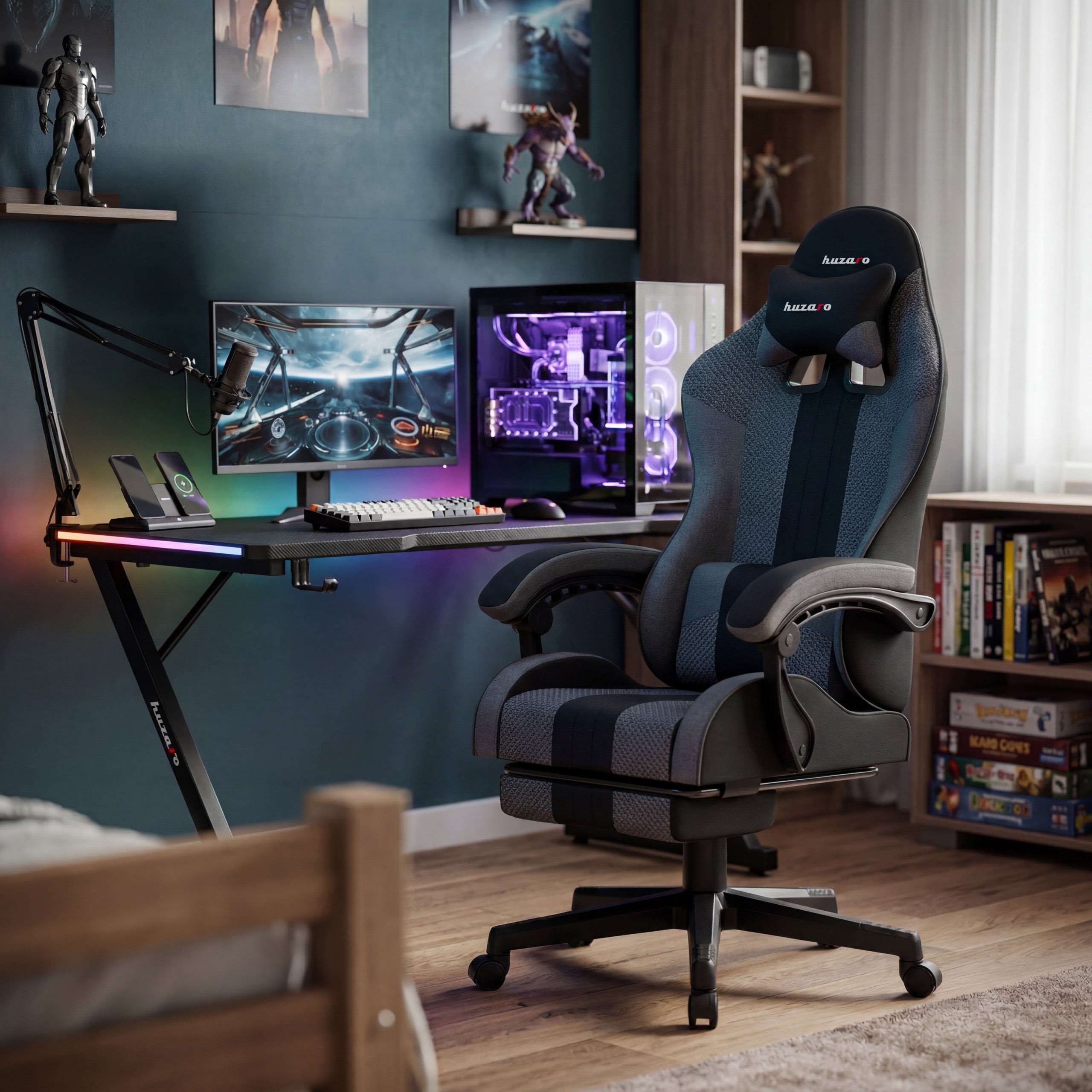Huzaro Force 4.7 grijze mesh-gamingstoel