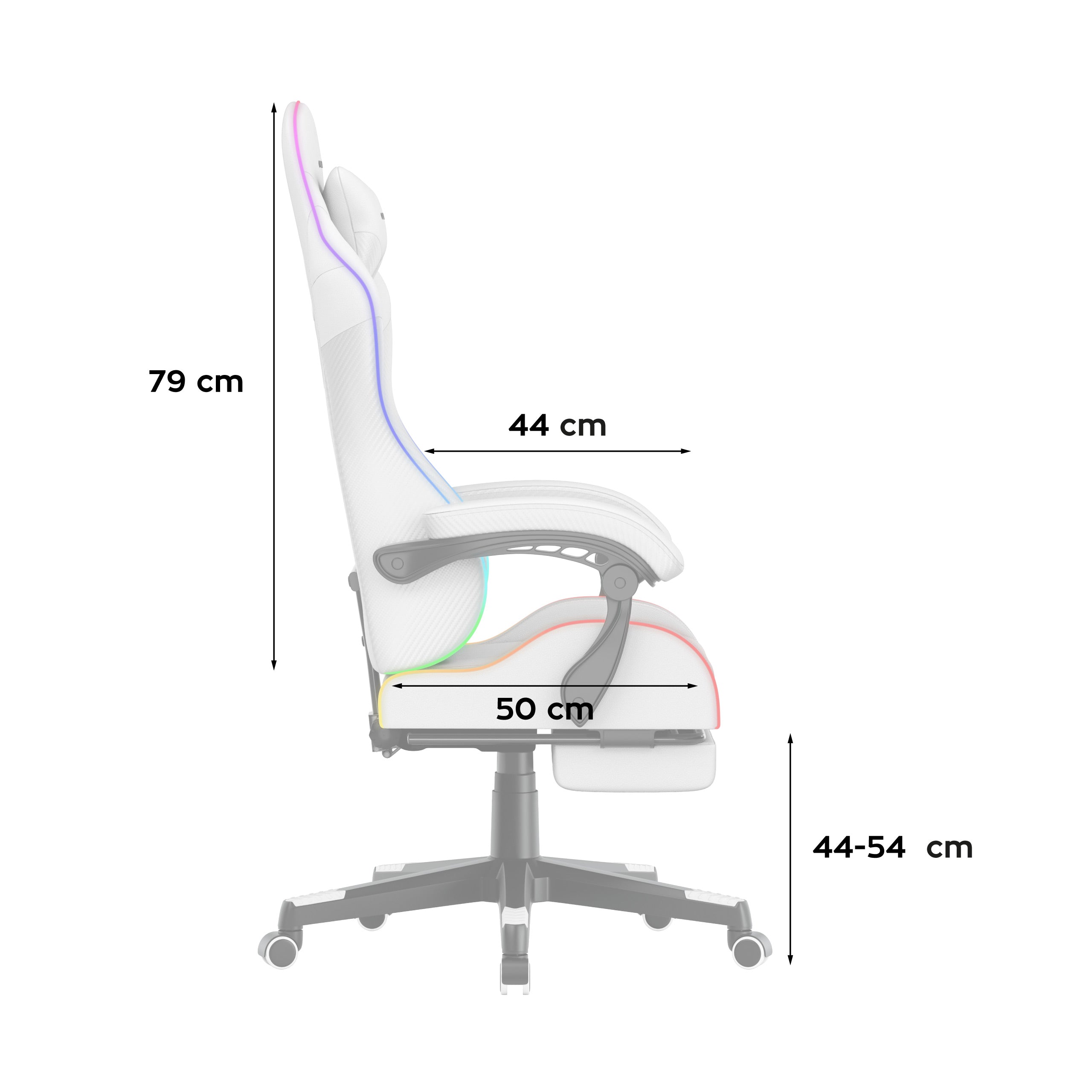 HUZARO Force 4.7 White RGB-gamingstoel