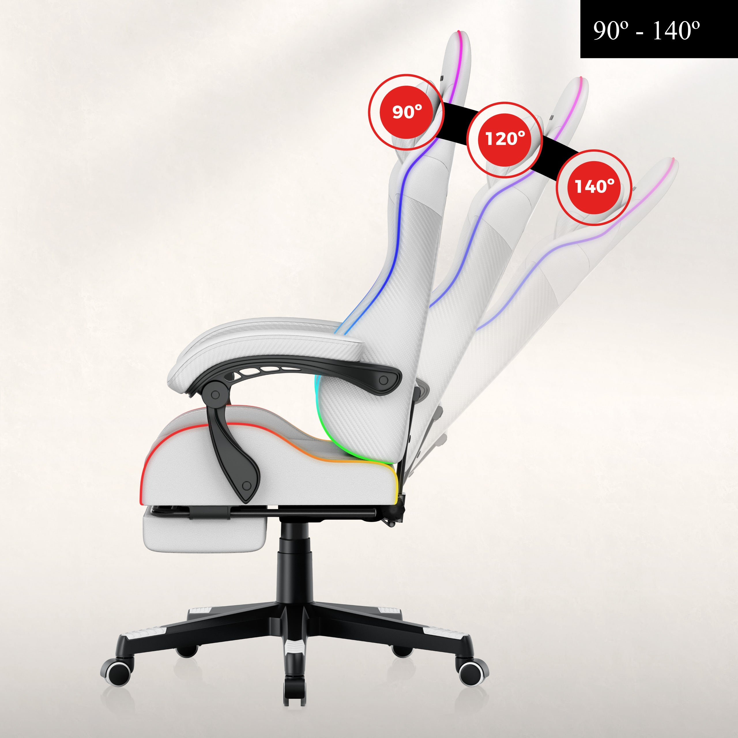 HUZARO Force 4.7 White RGB-gamingstoel