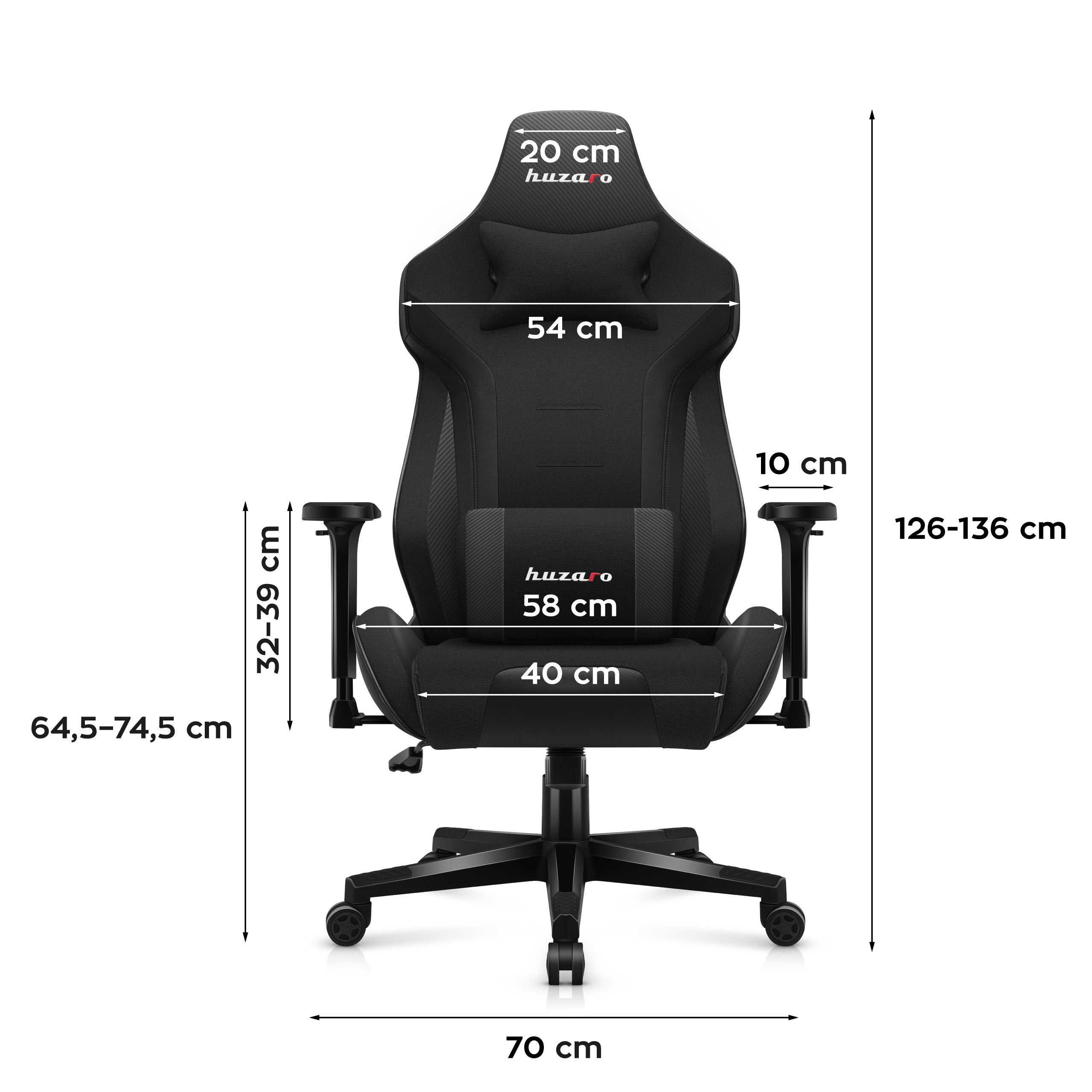 HUZARO FORCE 7.6 Black gamingstoel