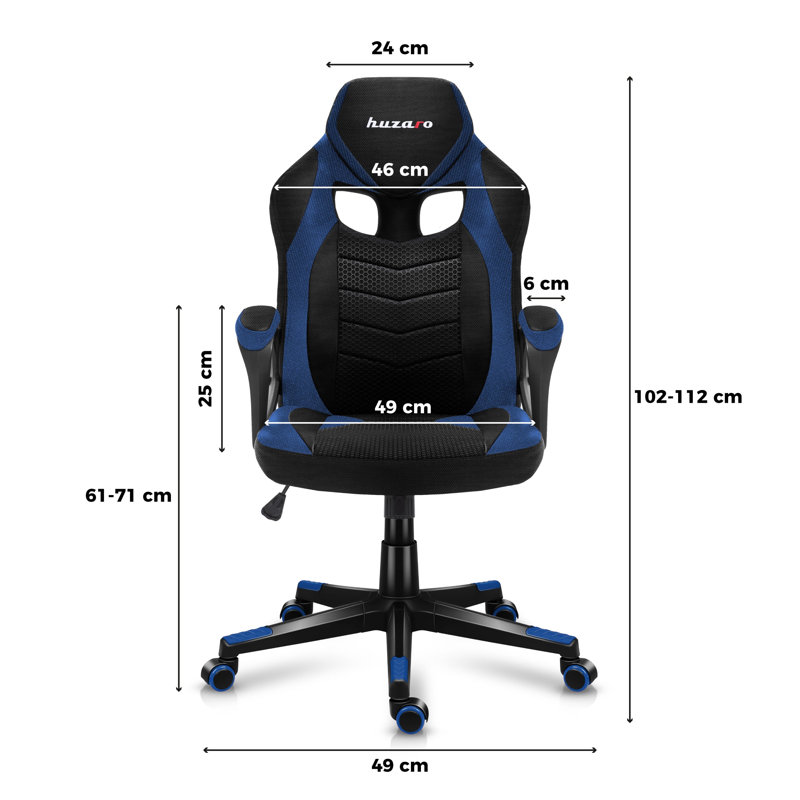 HUZARO FORCE 2.5 Blue Mesh gamingstoel