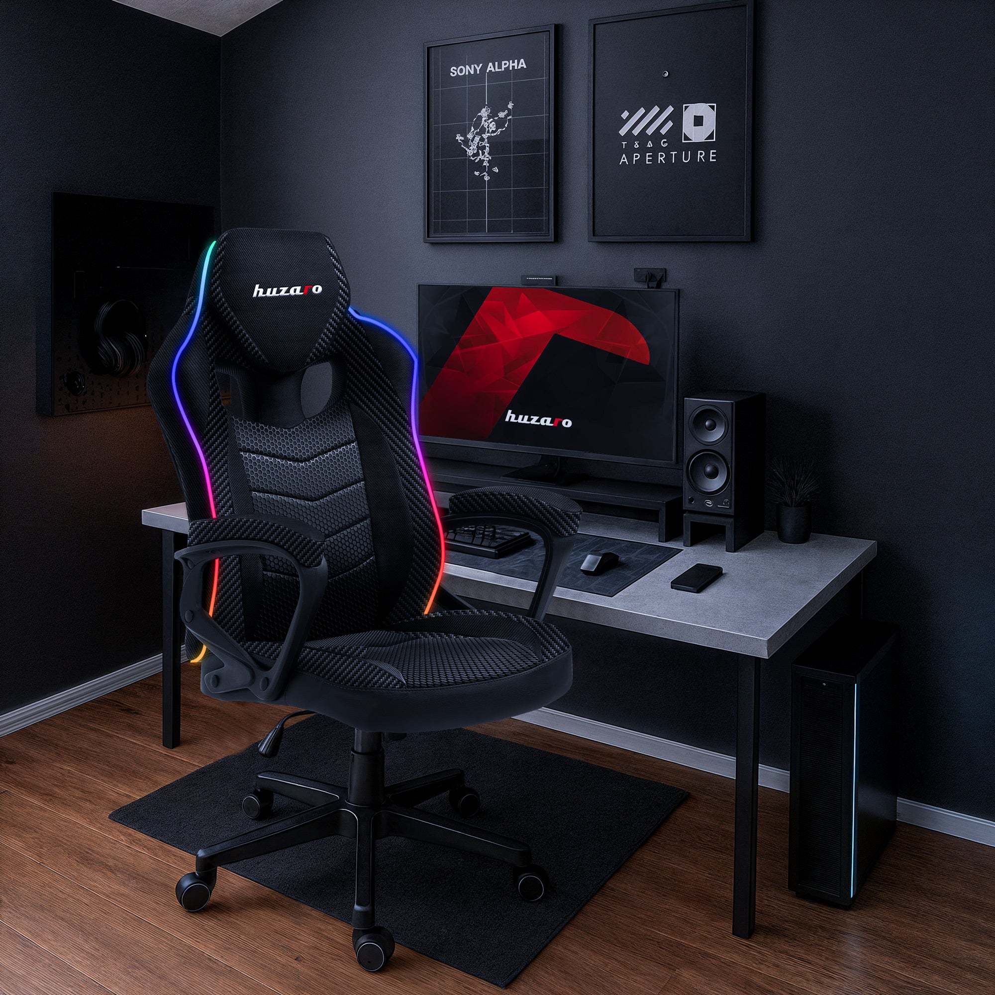 Huzaro Force 2.5 RGB Carbon Mesh-gamingstoel