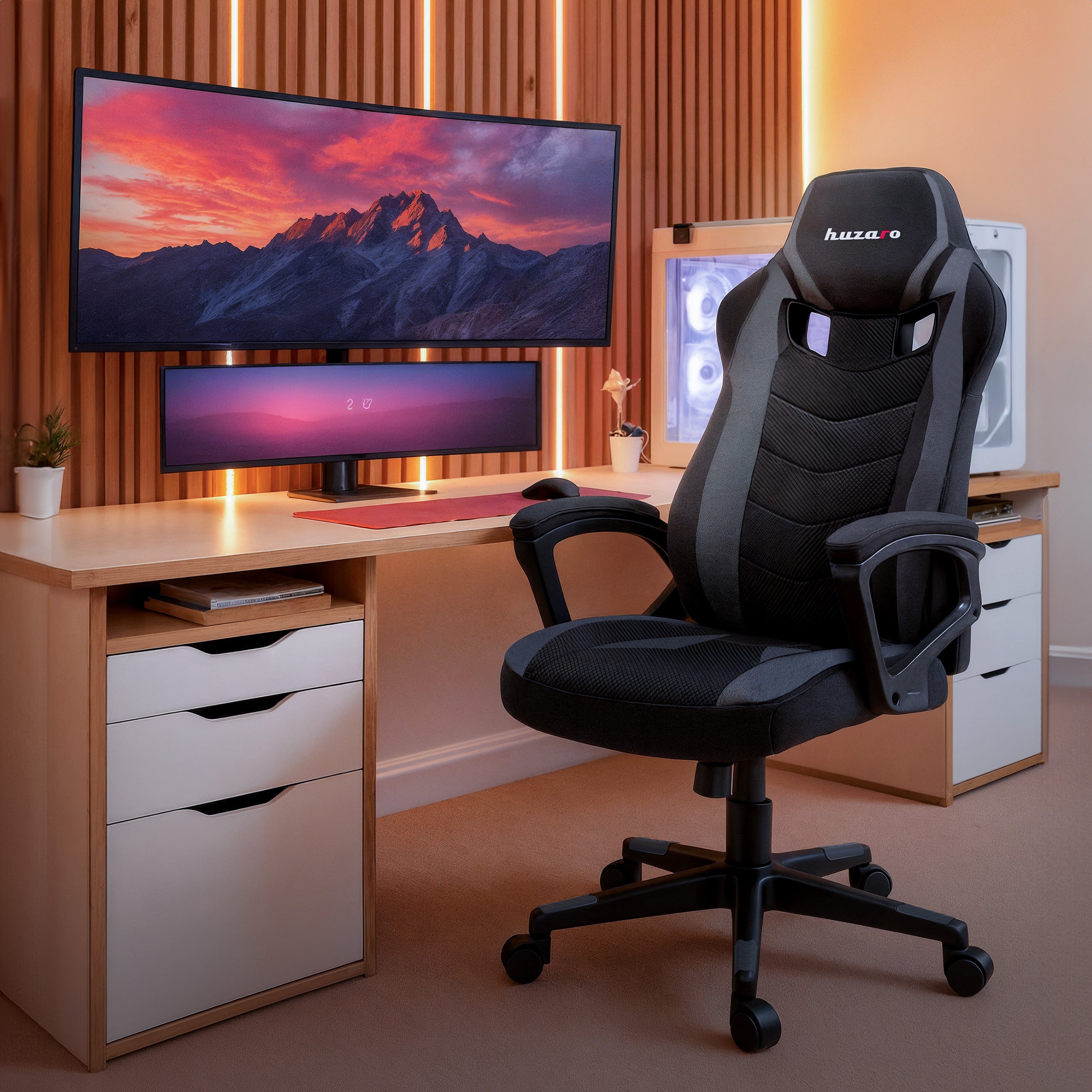 Huzaro FORCE 2.5 grijze mesh-gamingstoel