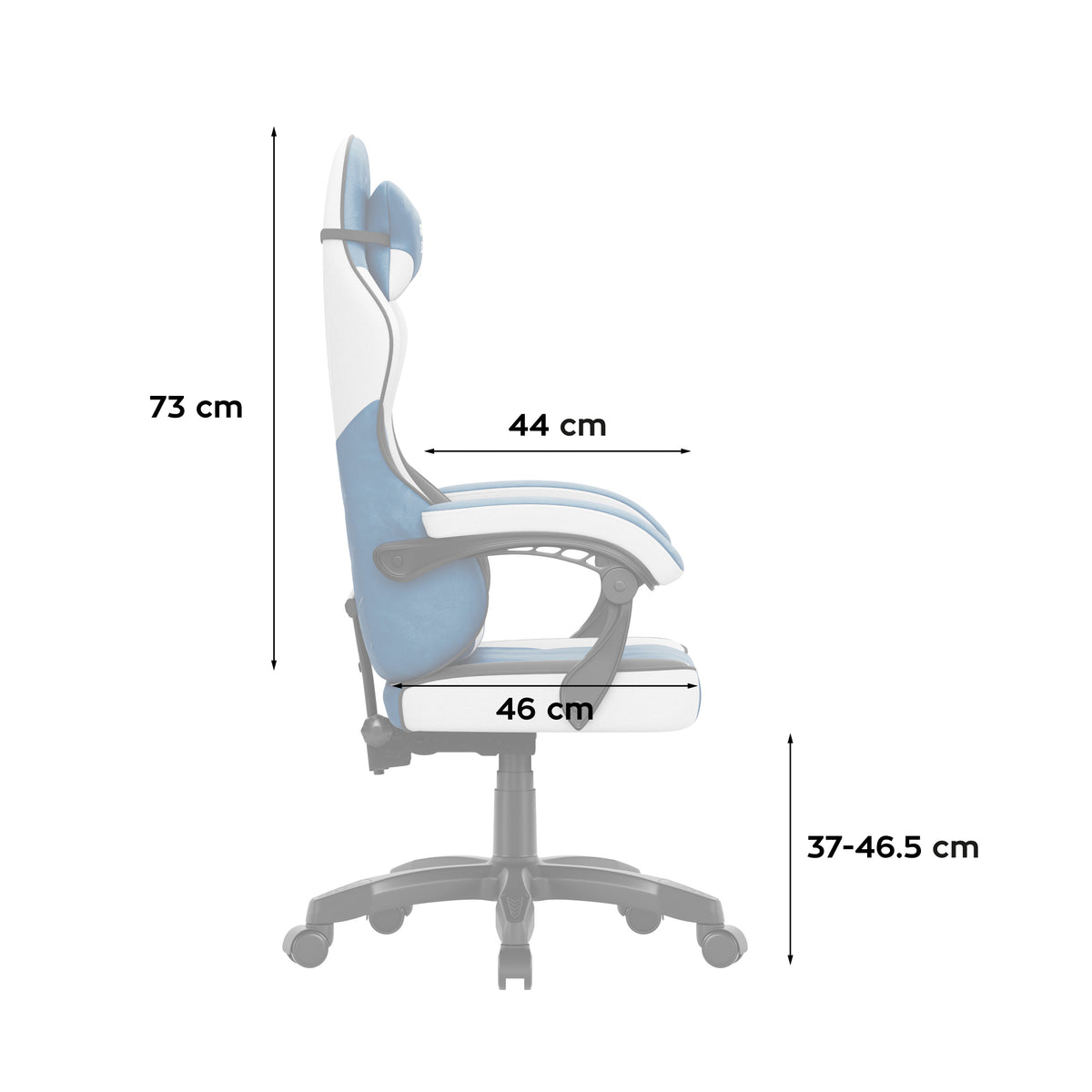 Huzaro Force 2.7 Blue gamingstoel van velours