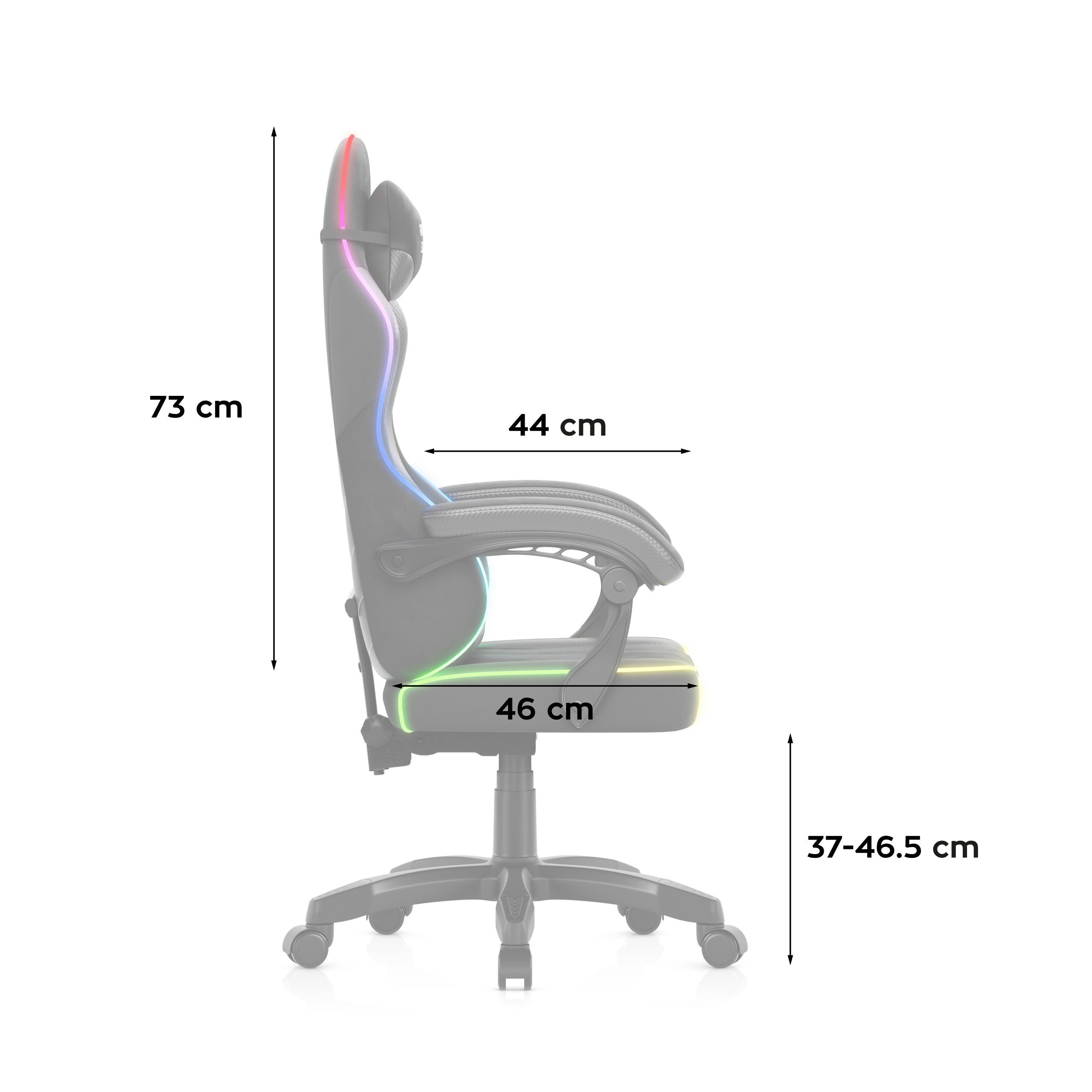 Huzaro Force 2.7 RGB Black gamingstoel van velours