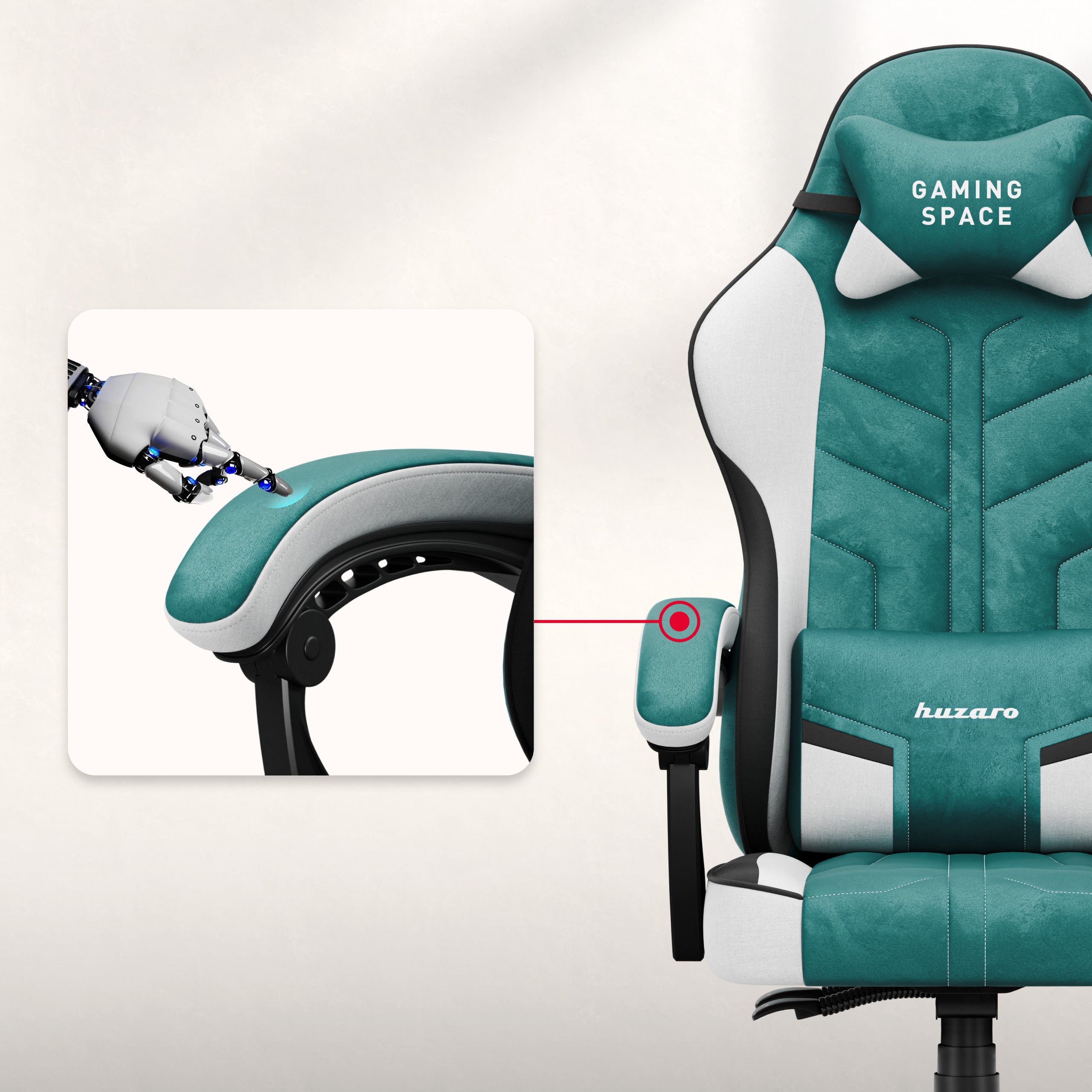 Huzaro Force 2.7 Green gamingstoel van velours