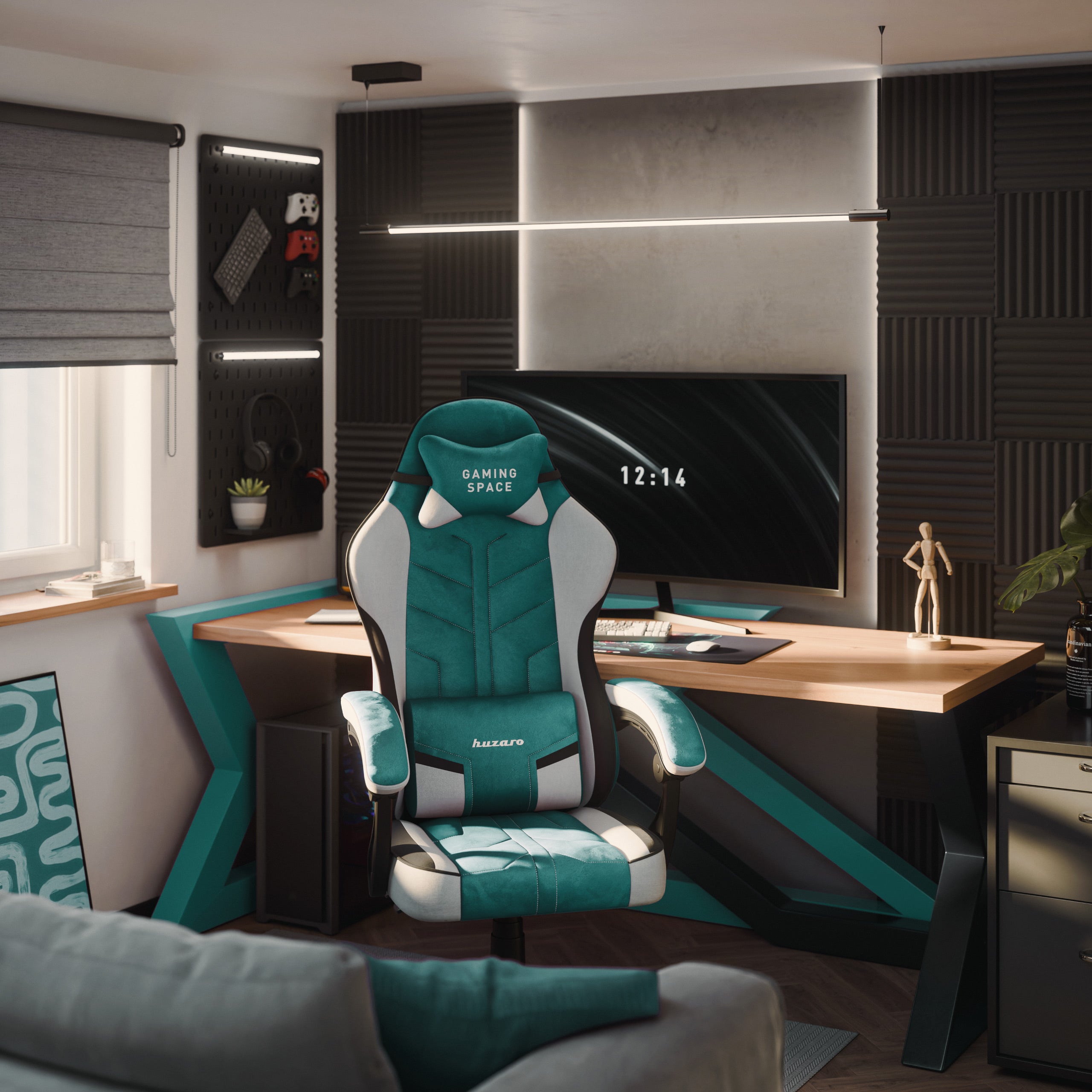 Huzaro Force 2.7 Green gamingstoel van velours