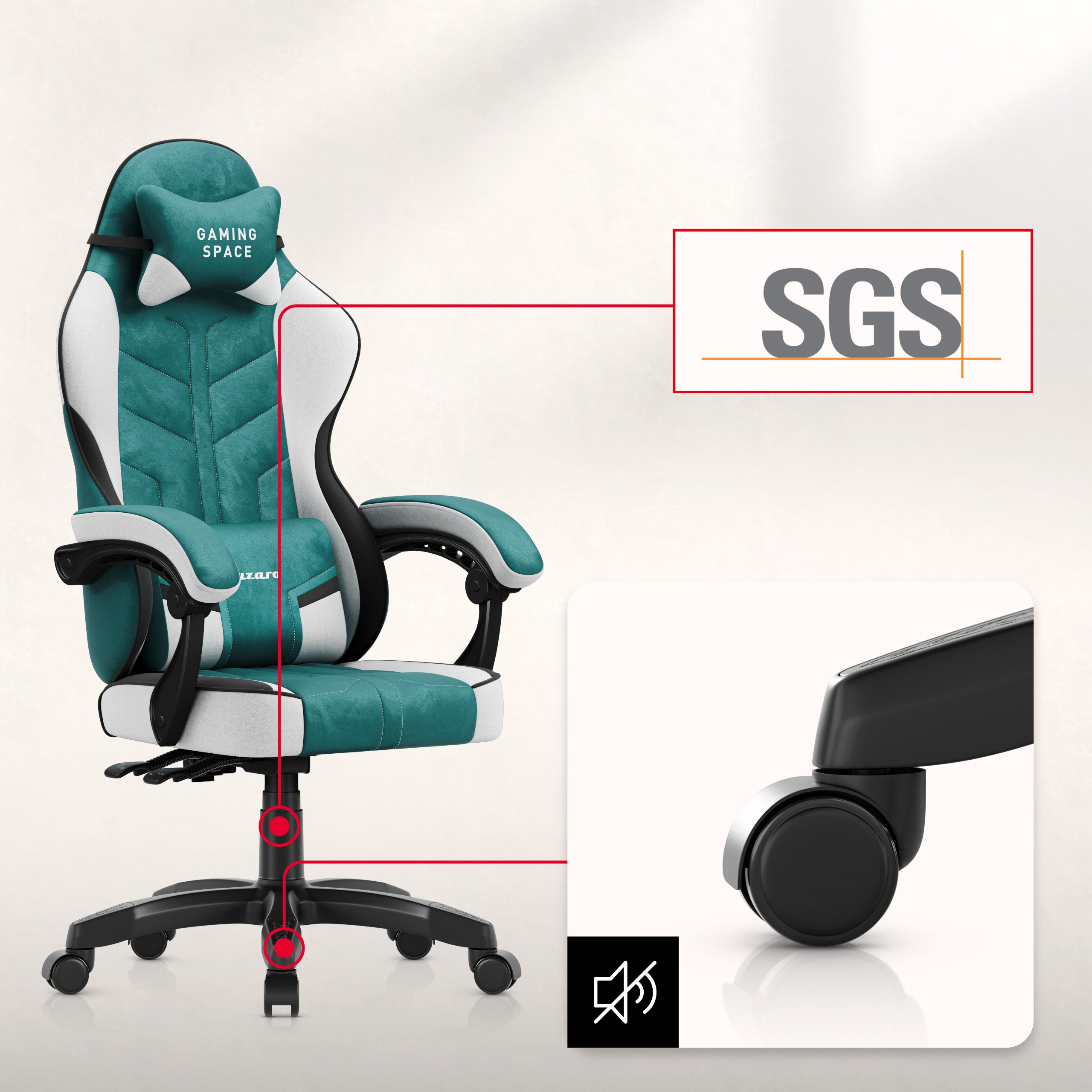 Huzaro Force 2.7 Green gamingstoel van velours