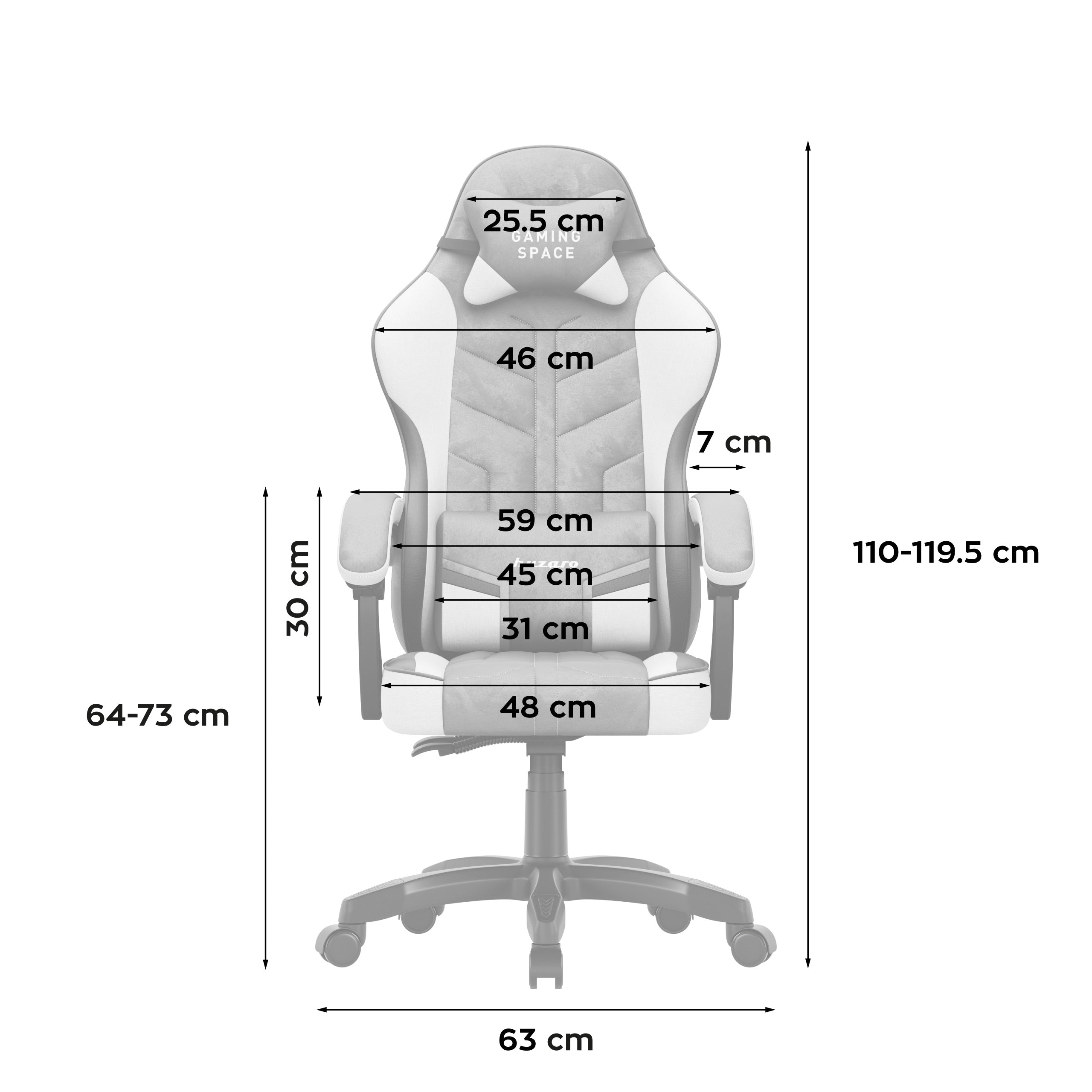 Huzaro Force 2.7 Grey gamingstoel van velours