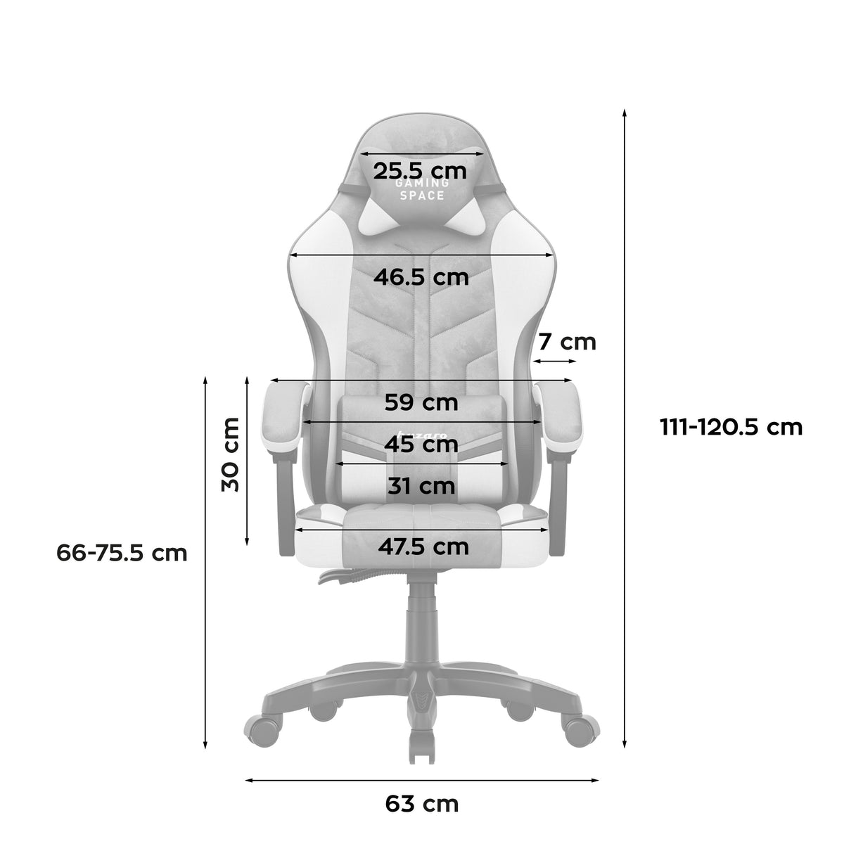 Huzaro Force 2.7 Grey gamingstoel van velours