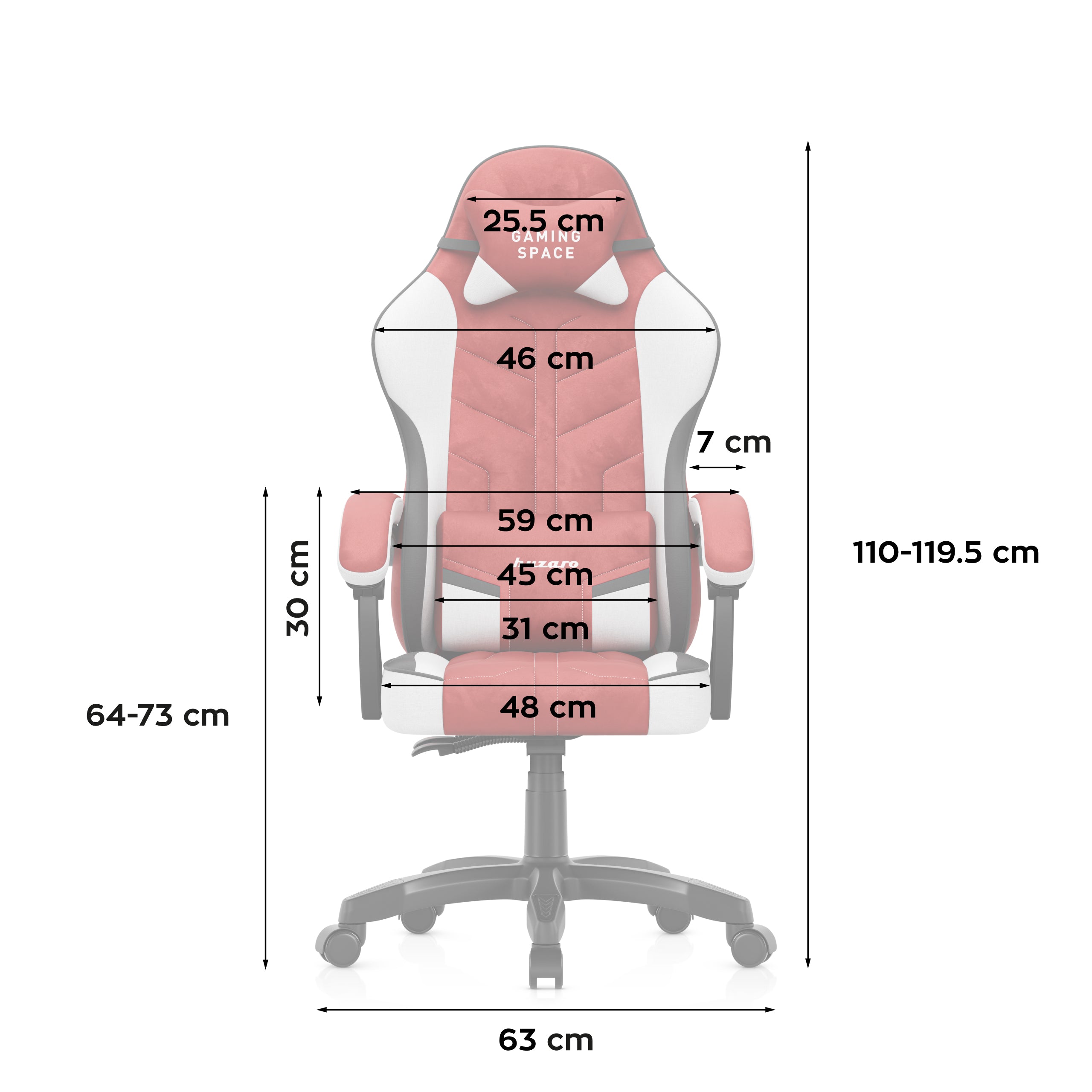 Huzaro Force 2.7 Red gamingstoel van velours