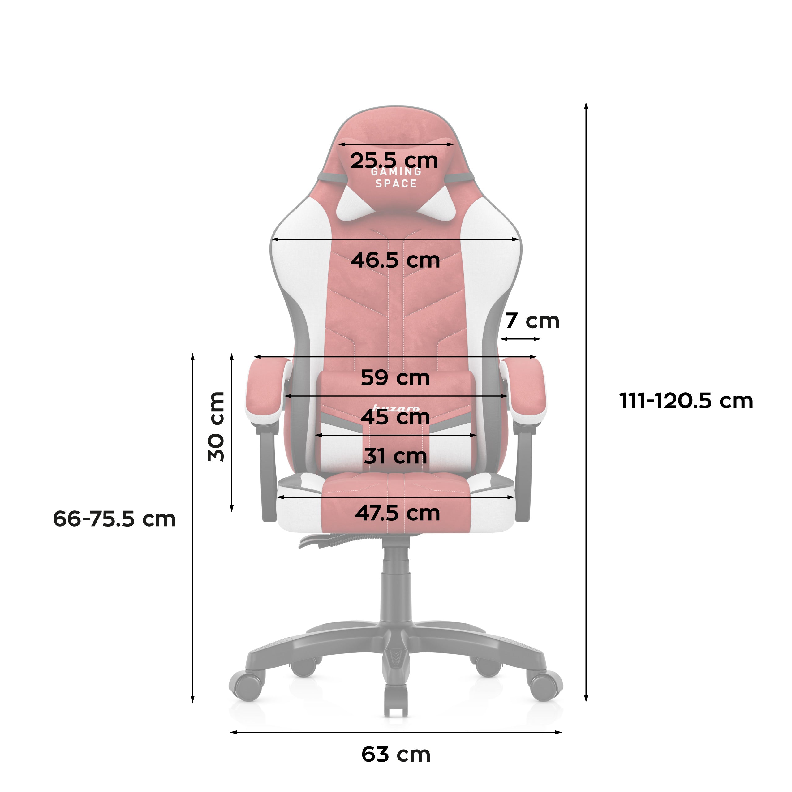 Huzaro Force 2.7 Red gamingstoel van velours
