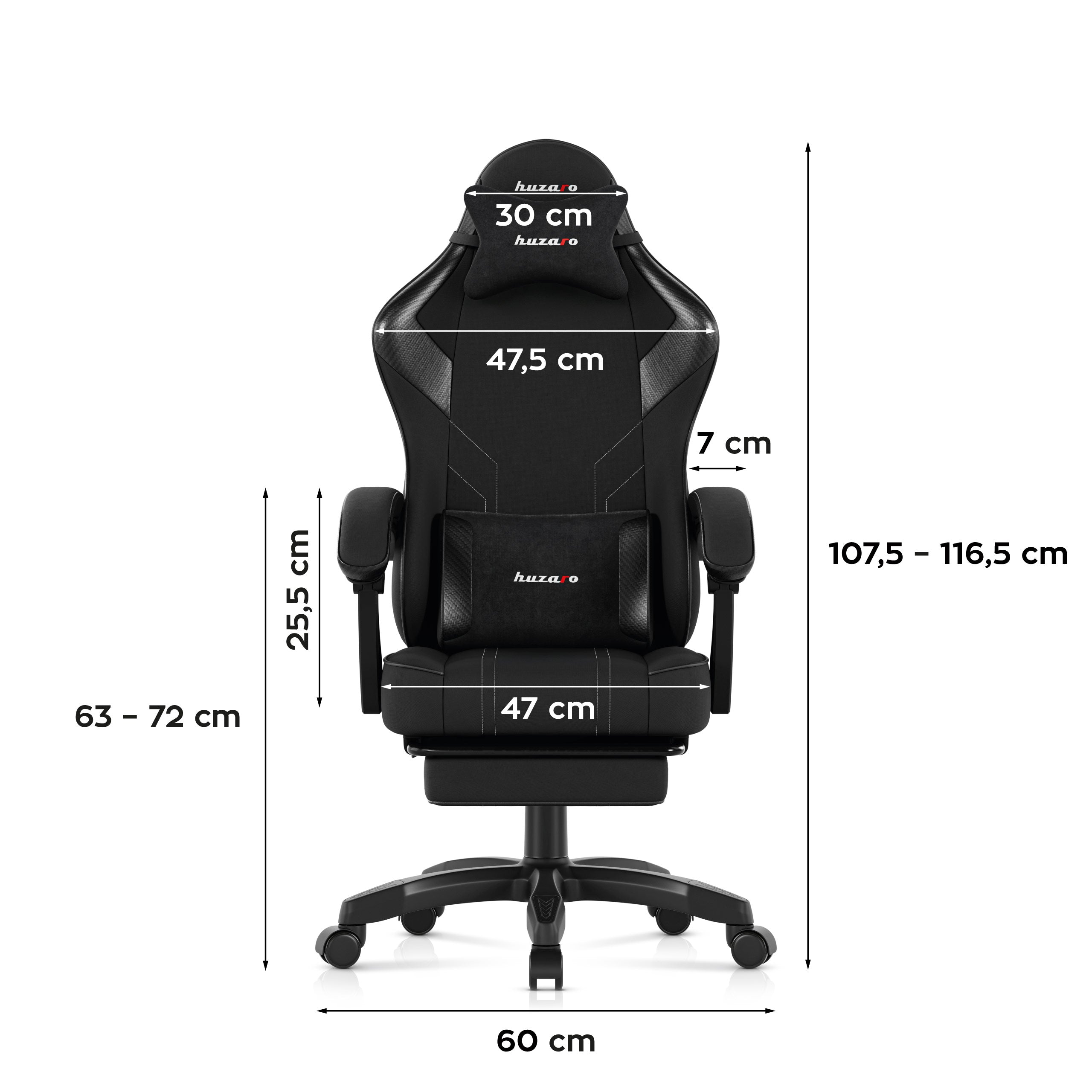 Huzaro Force 3.7 Carbon Black gamingstoel