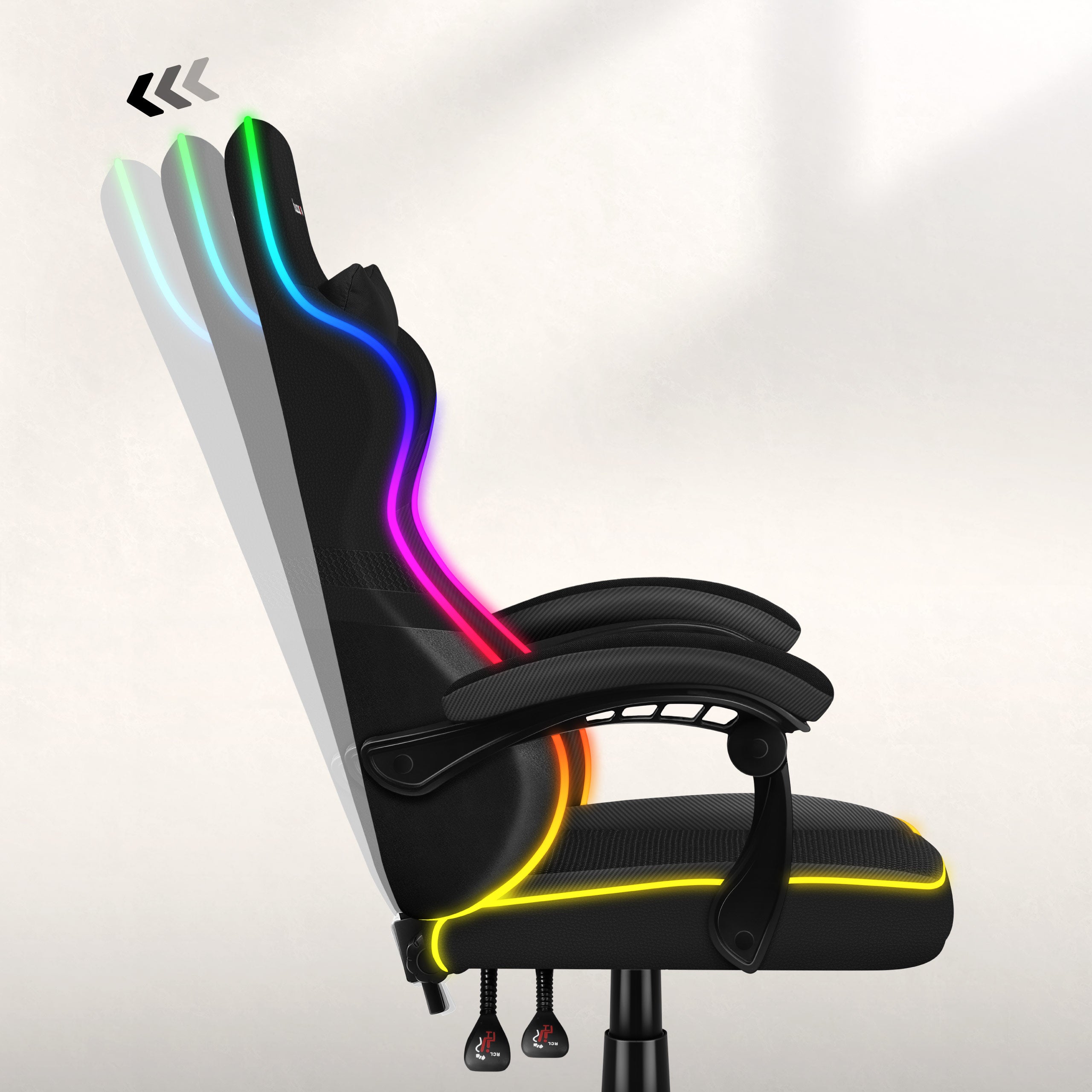 Huzaro FORCE 4.4 RGB Black Mesh gamingstoel