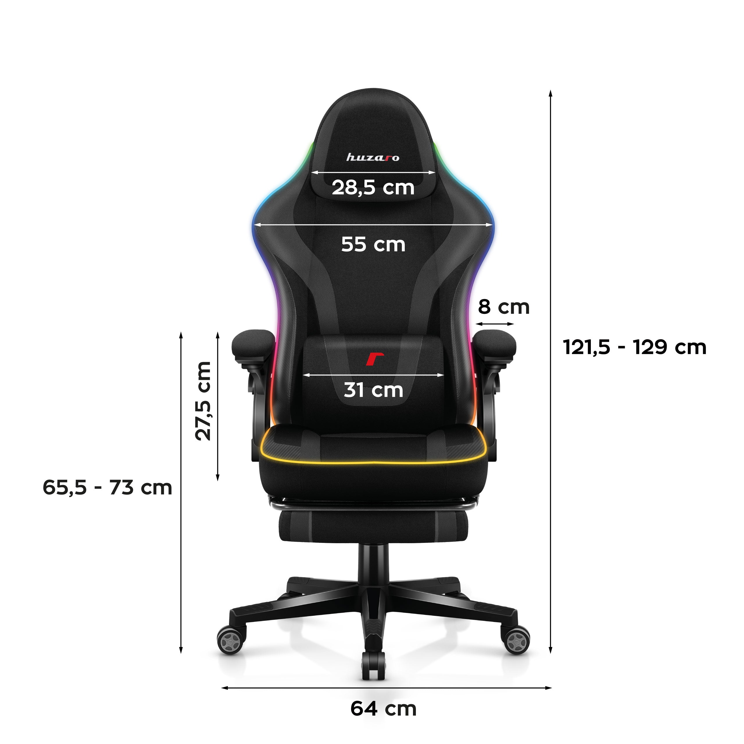Huzaro Force 4.6 Black RGB Smart gamingstoel
