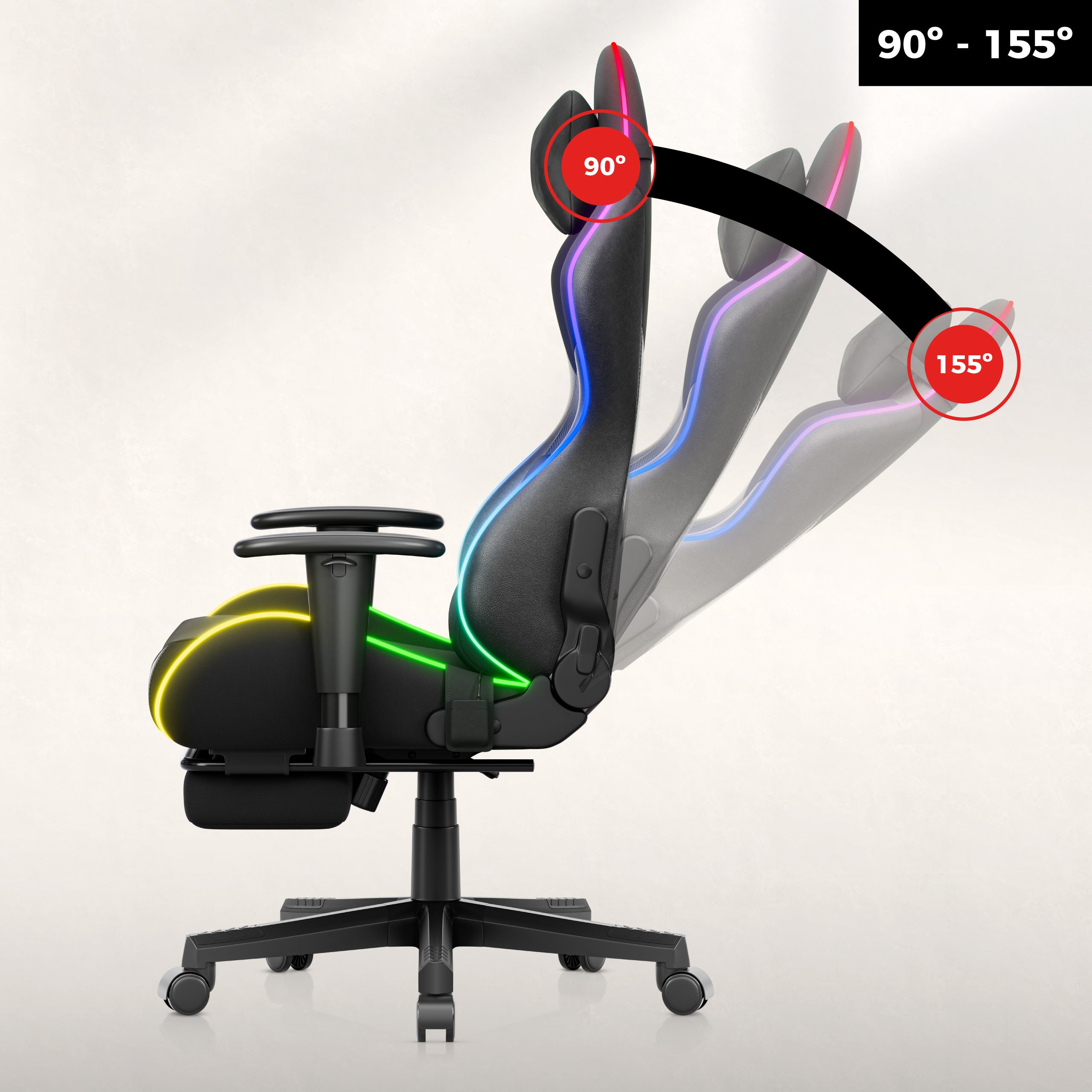 Huzaro Force 5.7 Black RGB LED-gamingstoel