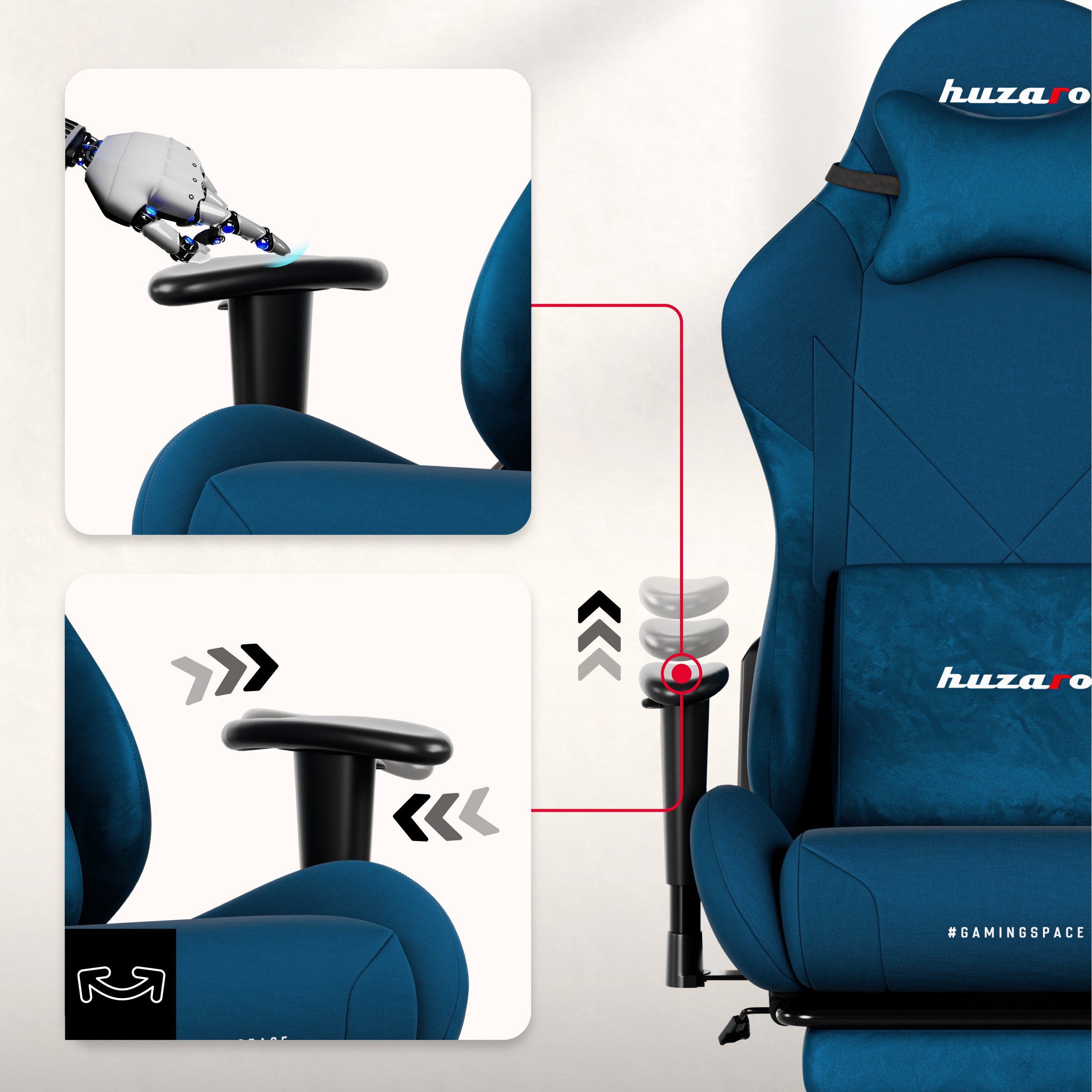 Huzaro Force 5.7 Blue gamingstoel