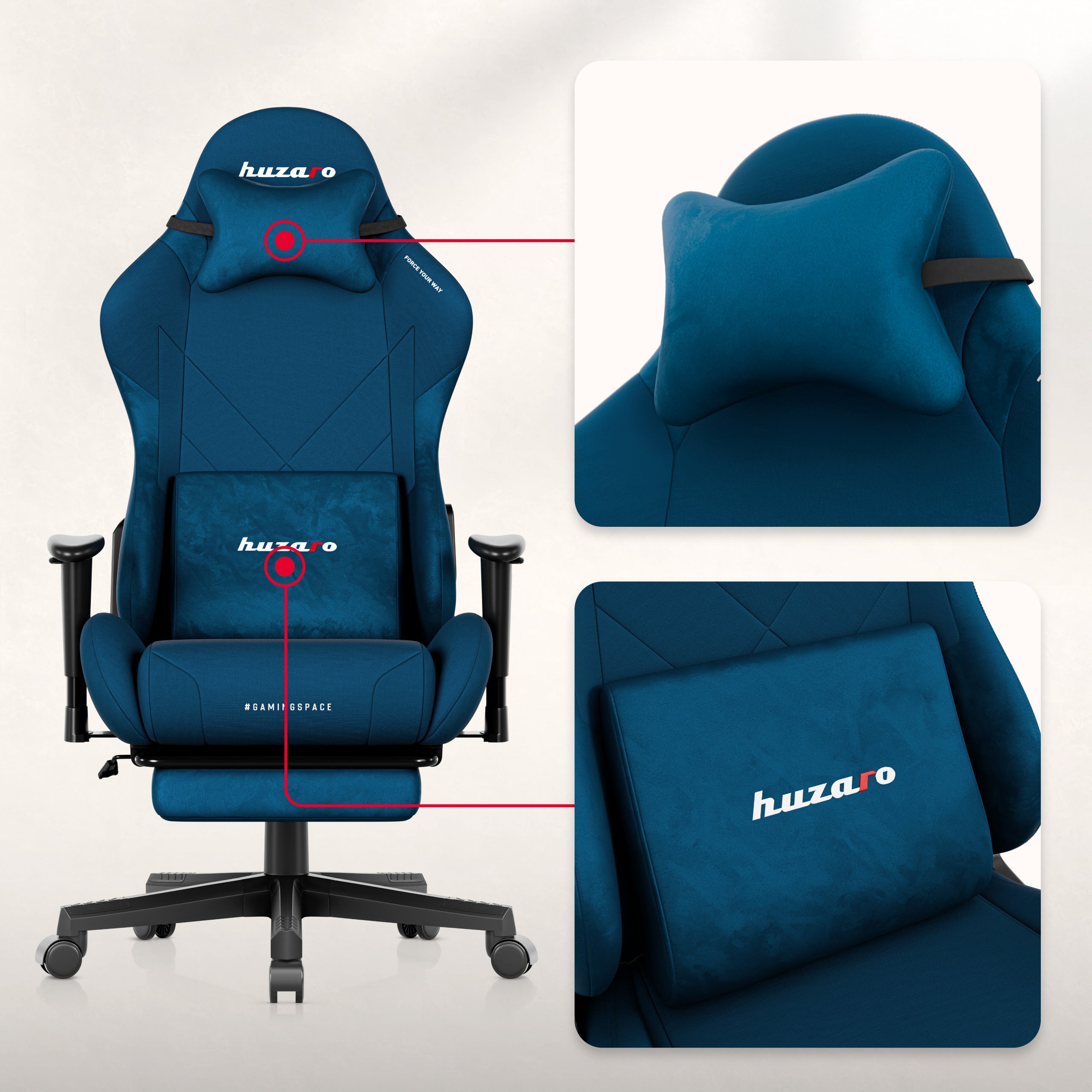 Huzaro Force 5.7 Blue gamingstoel