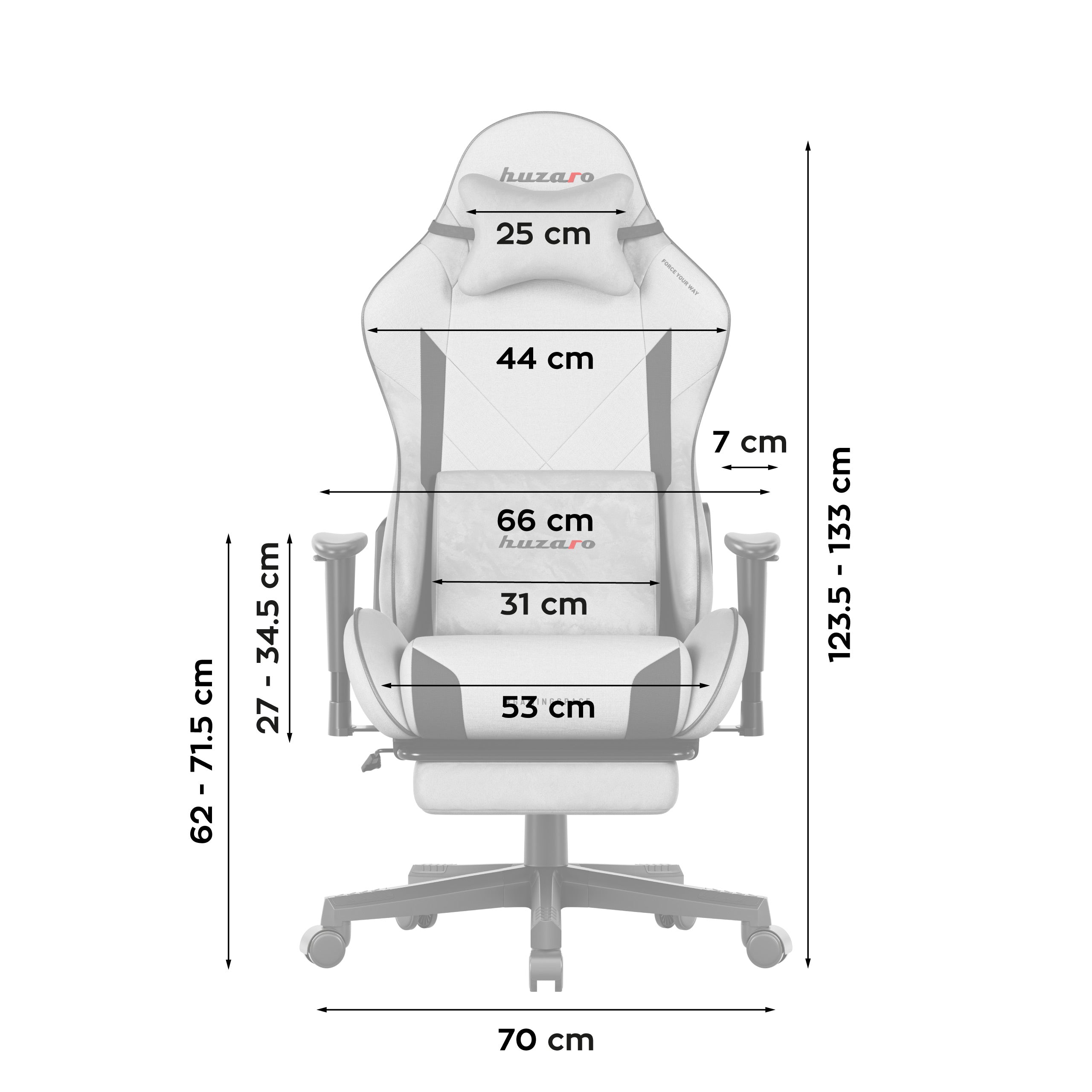 Huzaro Force 5.7 Grey gamingstoel