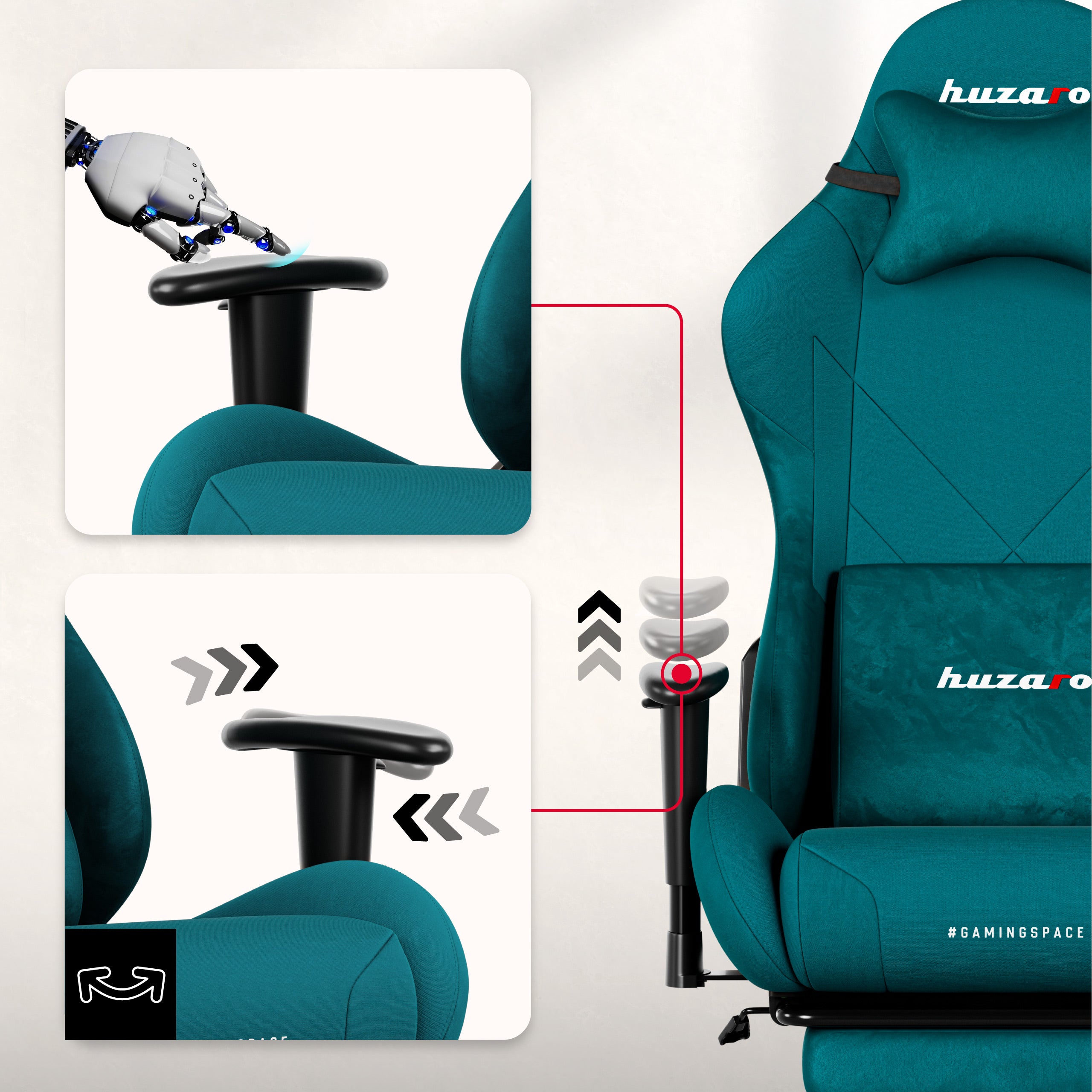 Huzaro Force 5.7 Teal gamingstoel