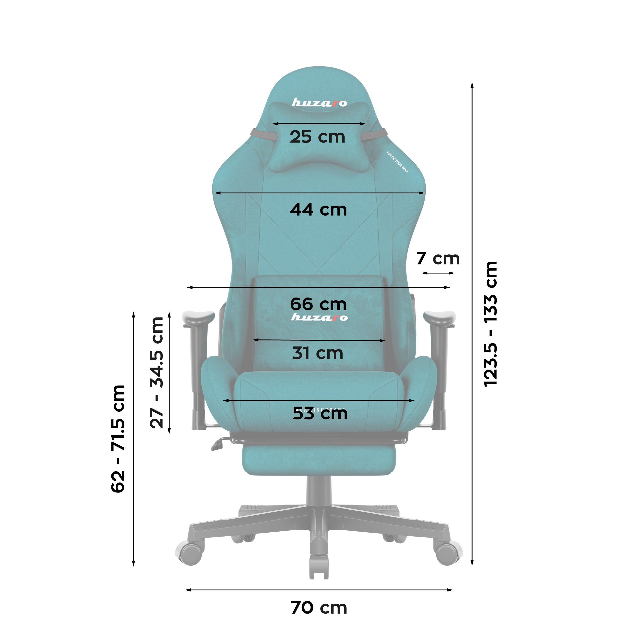 Huzaro Force 5.7 Teal gamingstoel