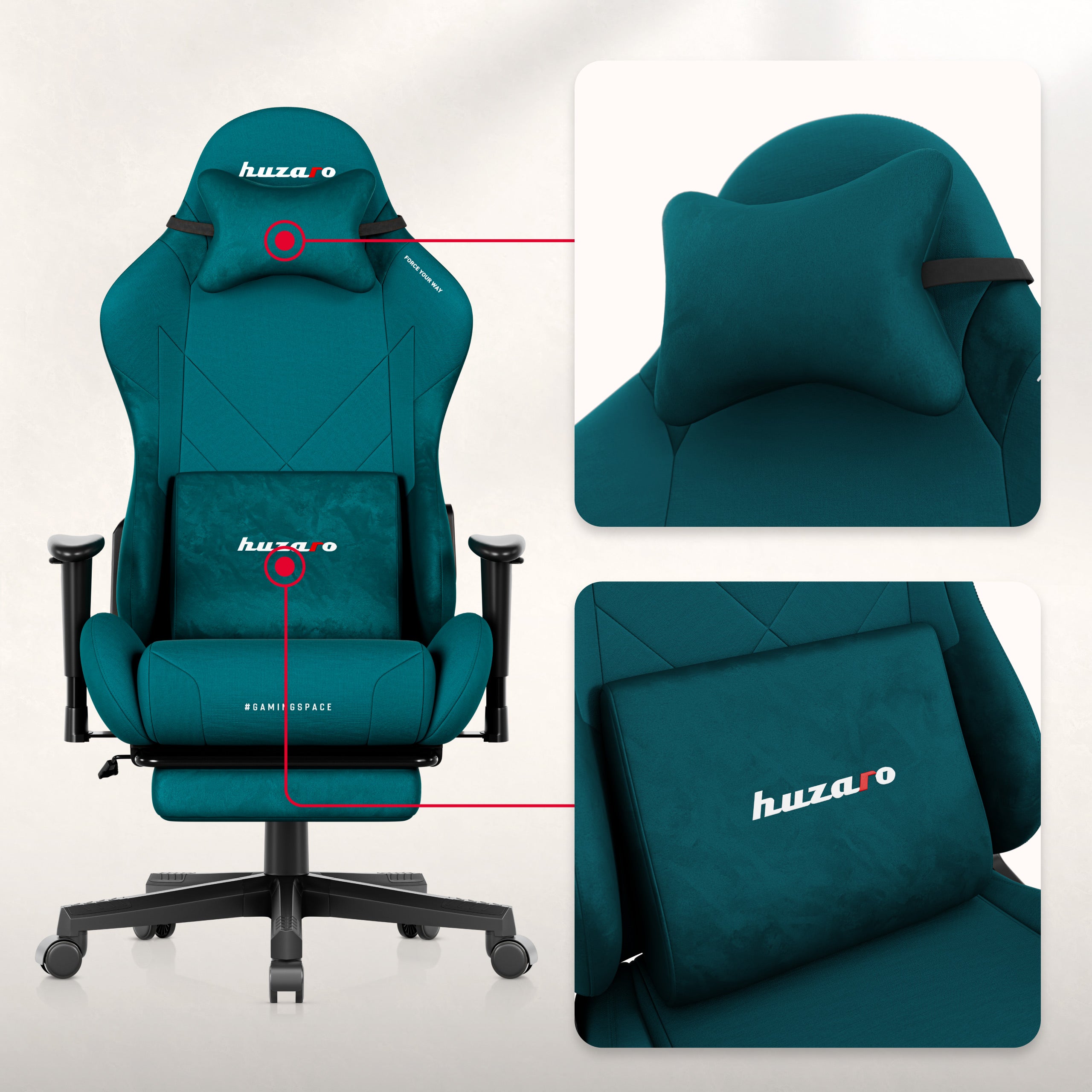 Huzaro Force 5.7 Teal gamingstoel