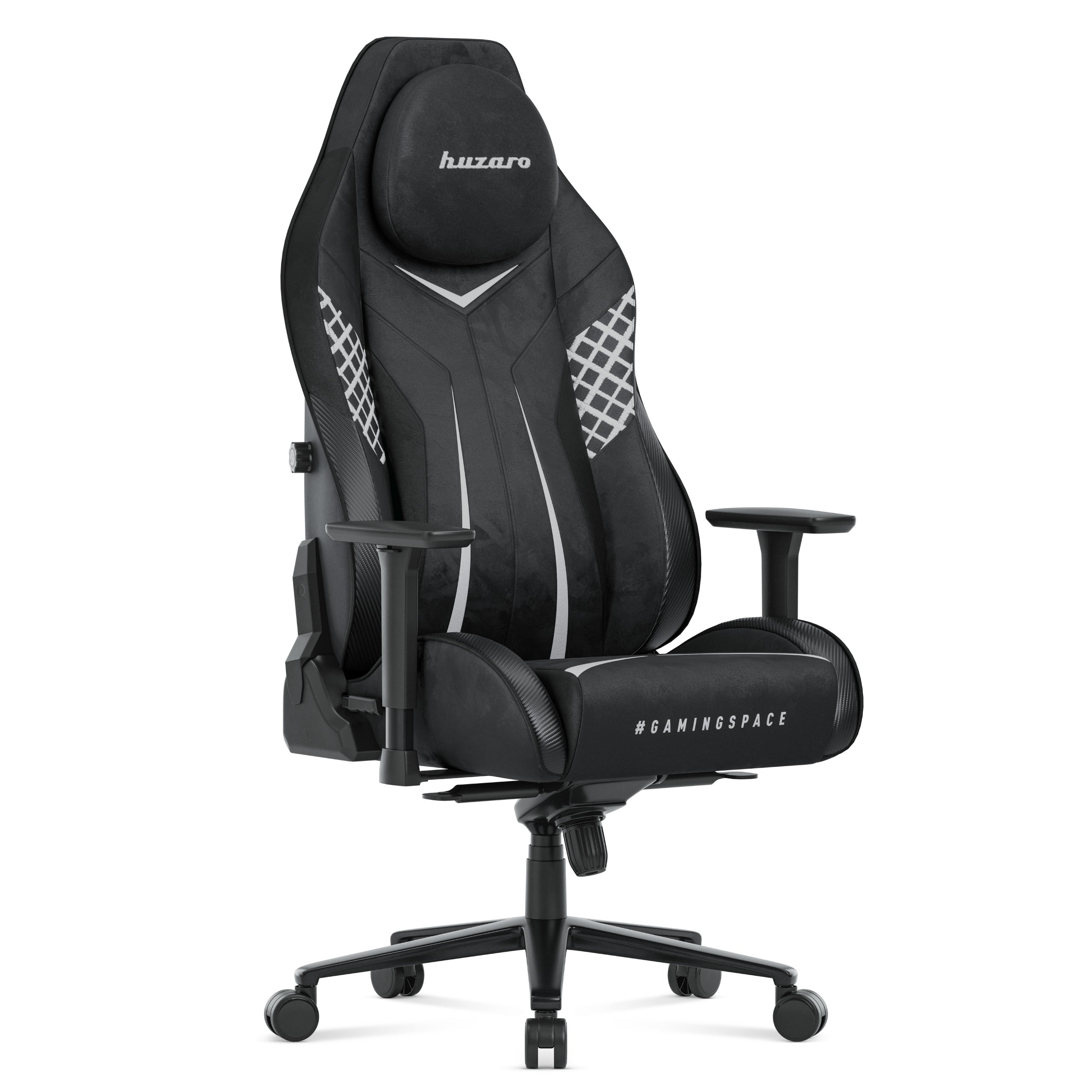 Huzaro Force 8.3 Carbon Black gamingstoel van suède