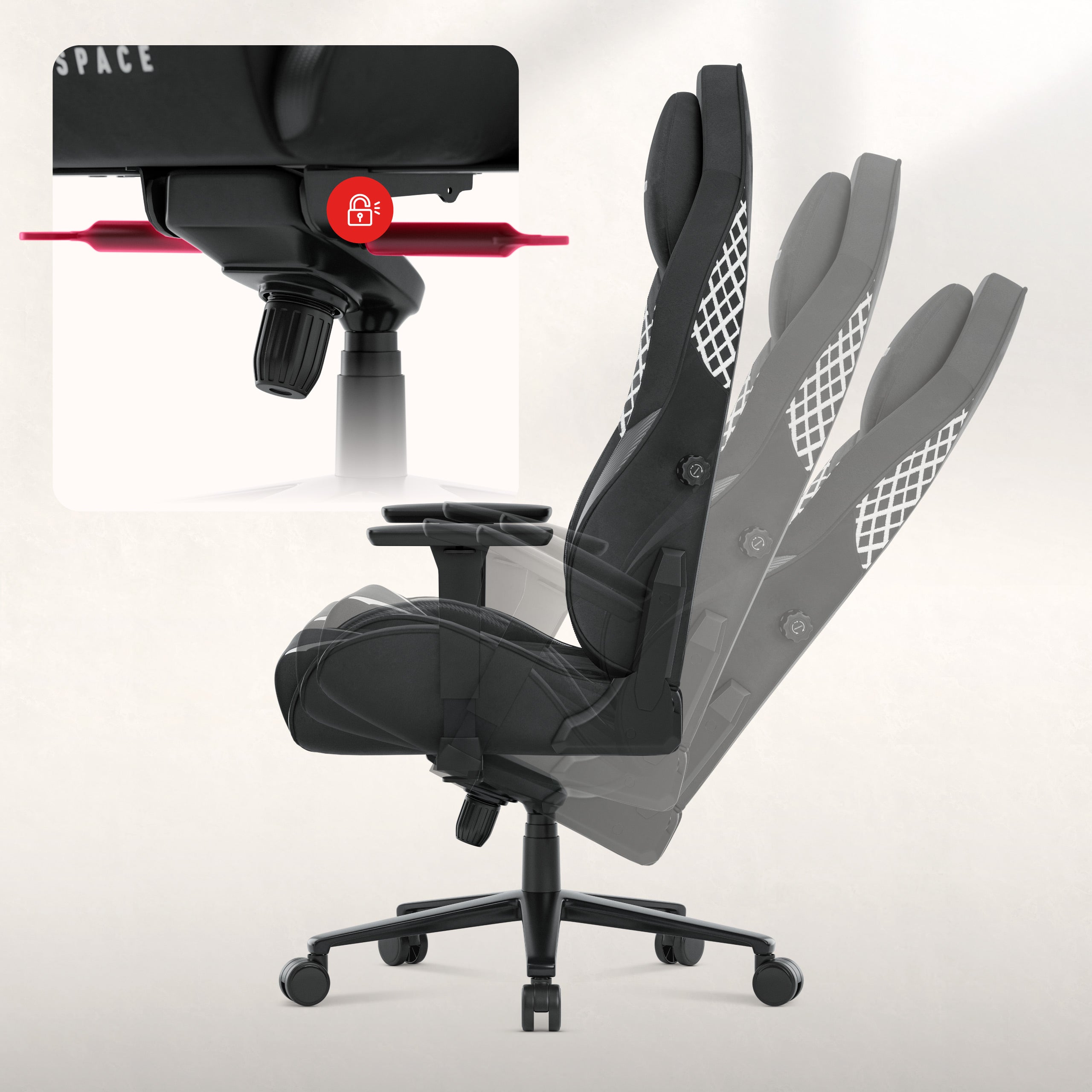 Huzaro Force 8.3 Carbon Black gamingstoel van suède