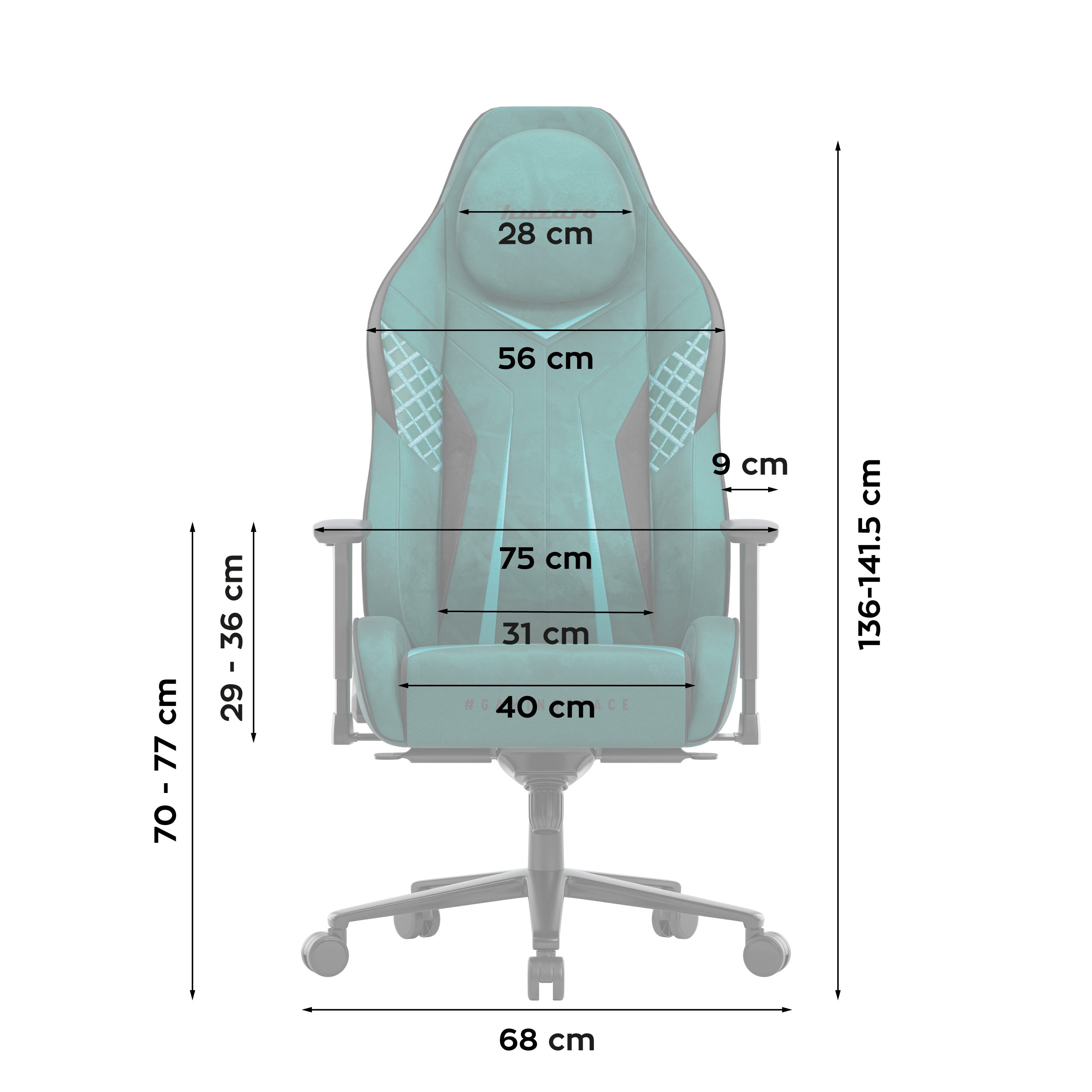 Huzaro Force 8.3 Green gamingstoel van suède