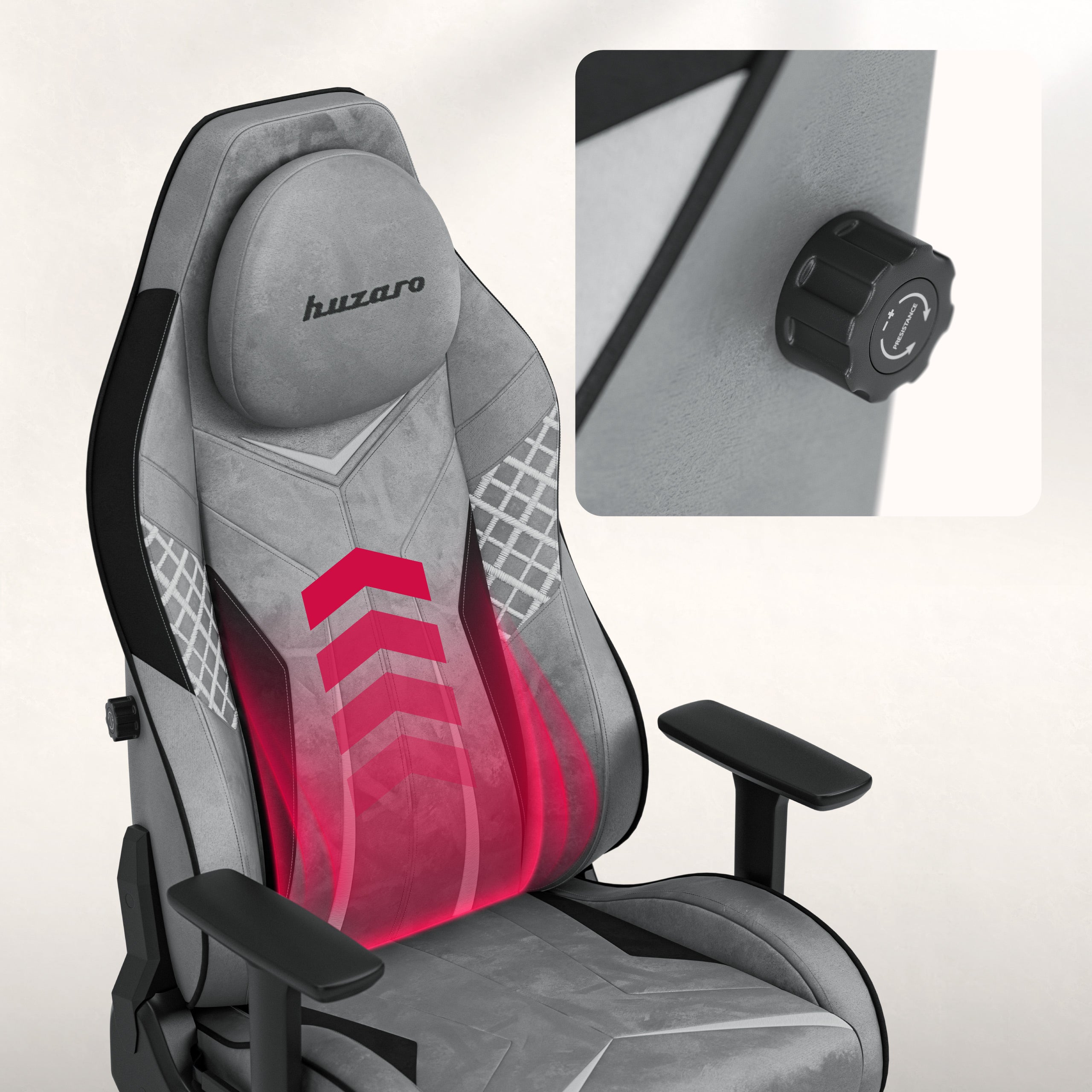 Huzaro Force 8.3 Grey gamingstoel van suède