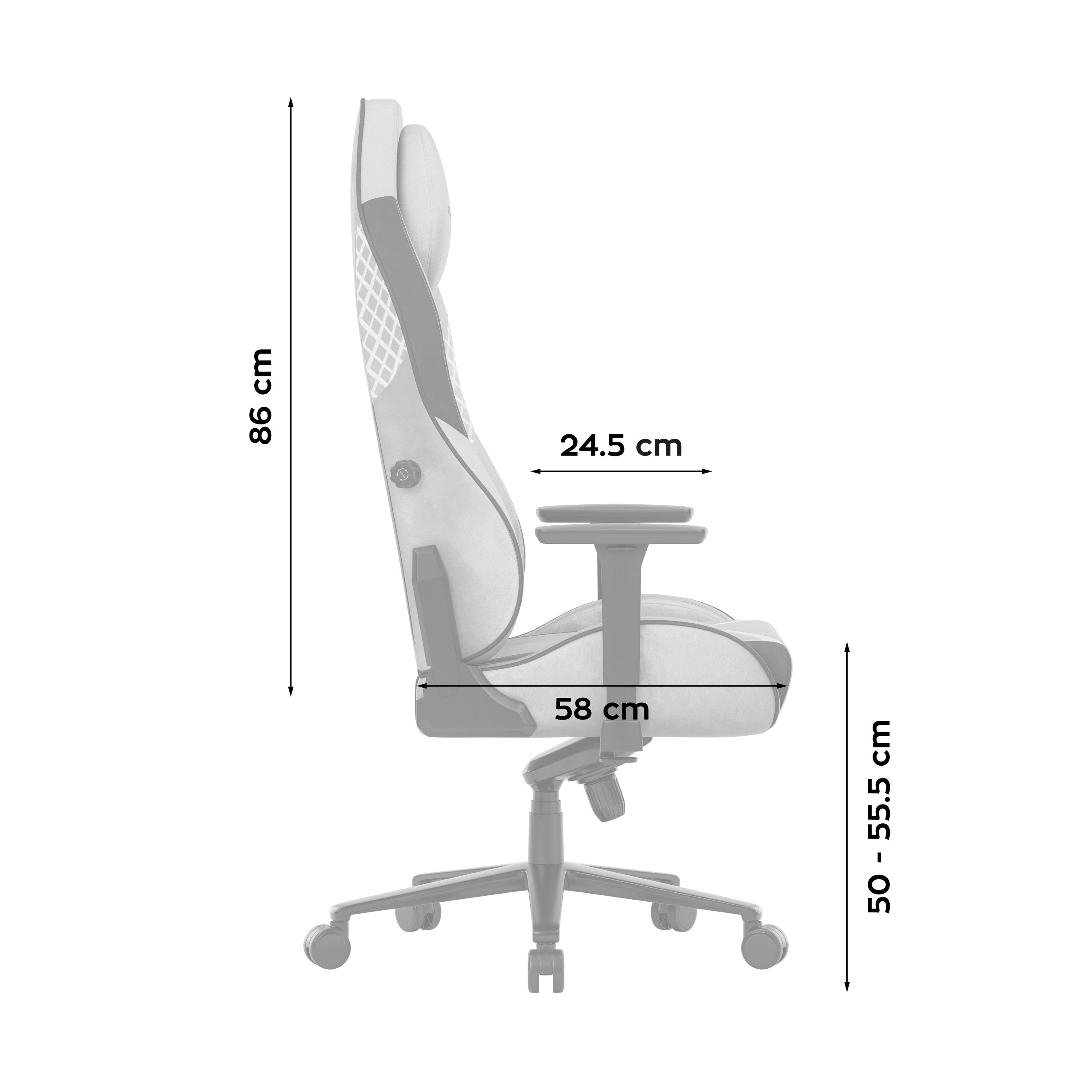 Huzaro Force 8.3 Grey gamingstoel van suède
